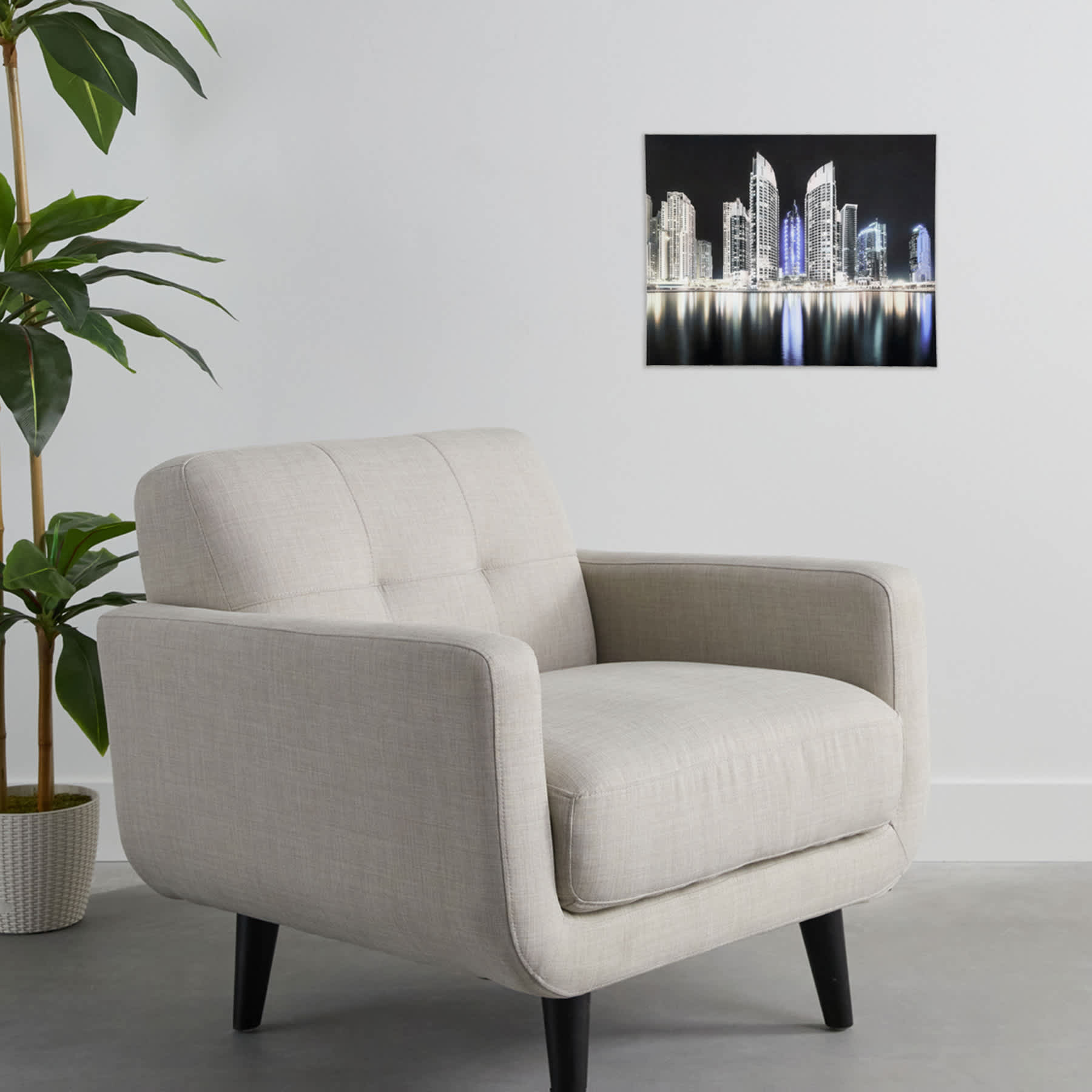 Cityscape at Night Canvas Wall Art, 16x20