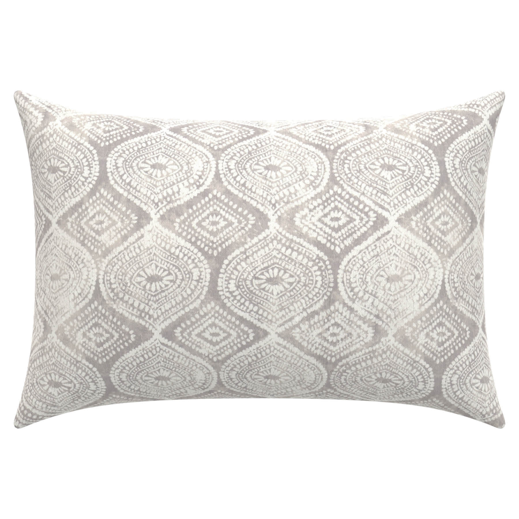 Gray Patna Geo Lumbar Outdoor Throw Pillow, 14x20