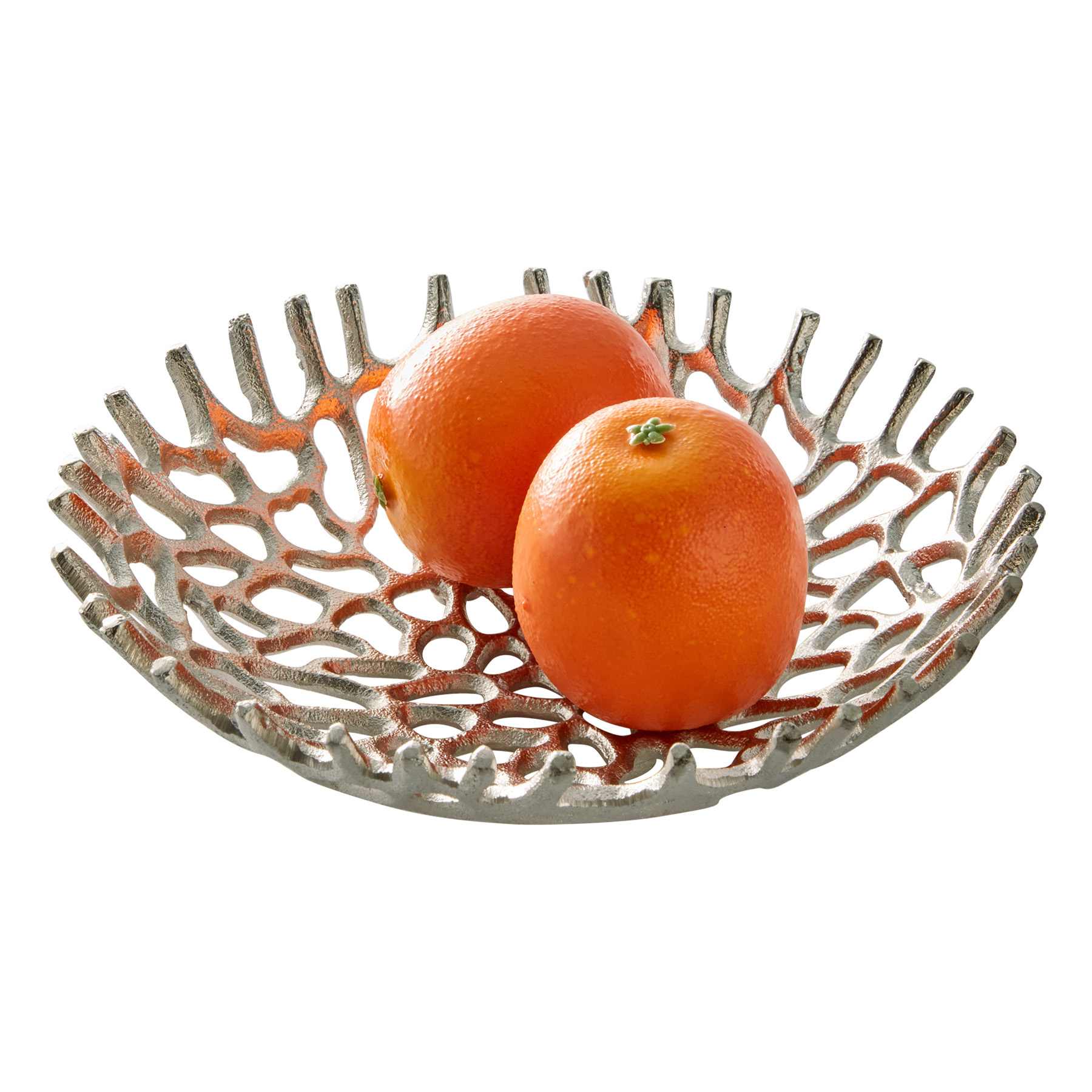 Silver Round Coral Bowl, 9"