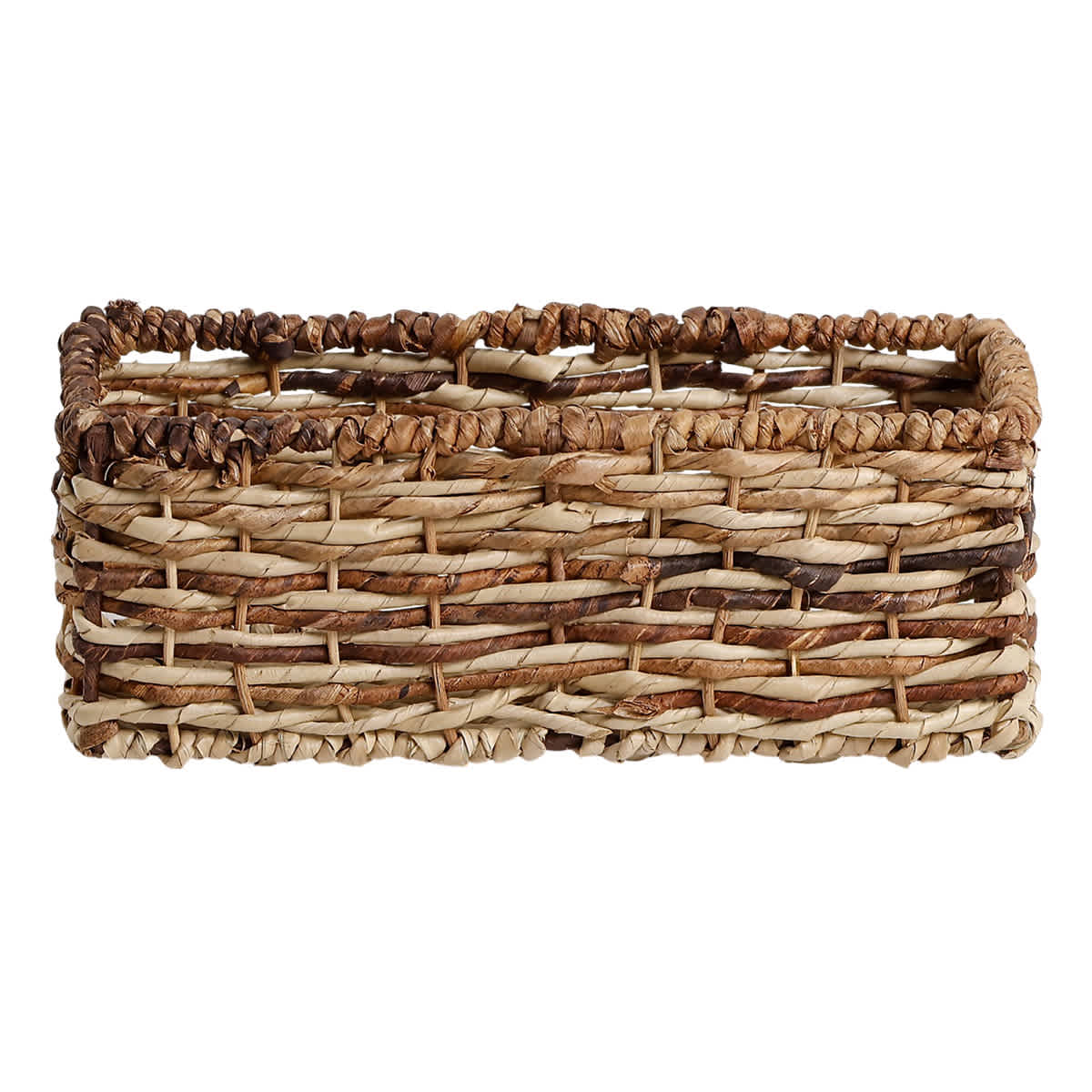 Bacburi Woven Abaca Rectangle Shelf Storage Tote, Small