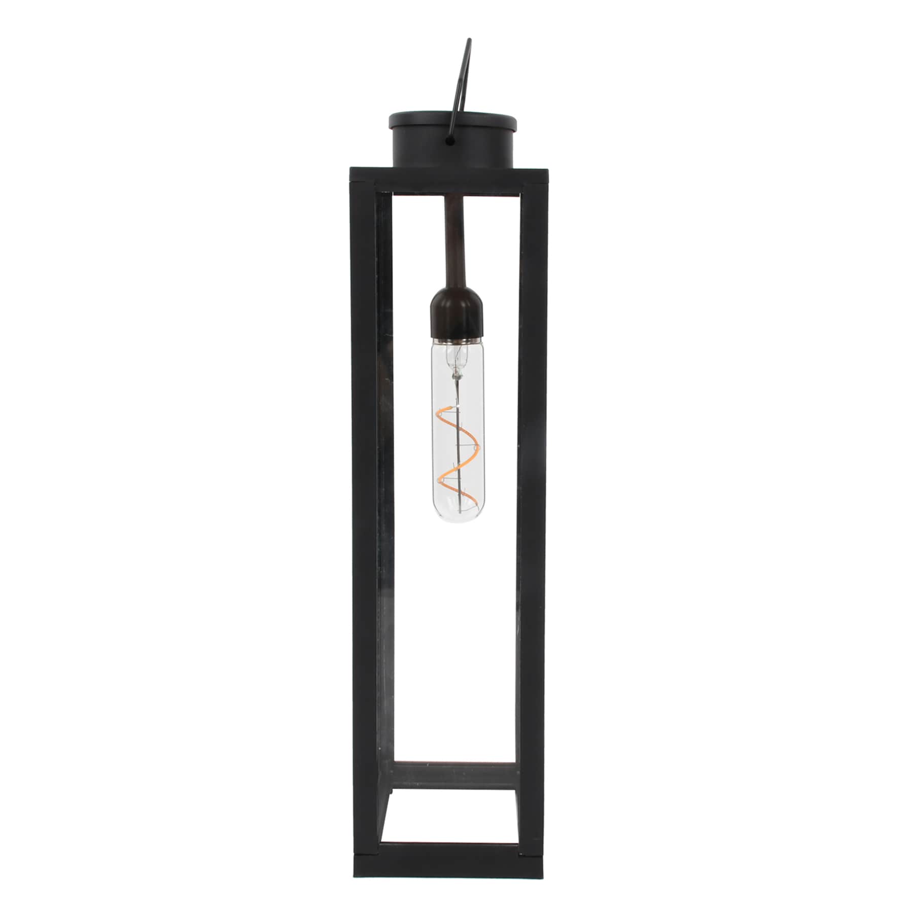 Crosby St. Black Outdoor Solar Lantern, 15"