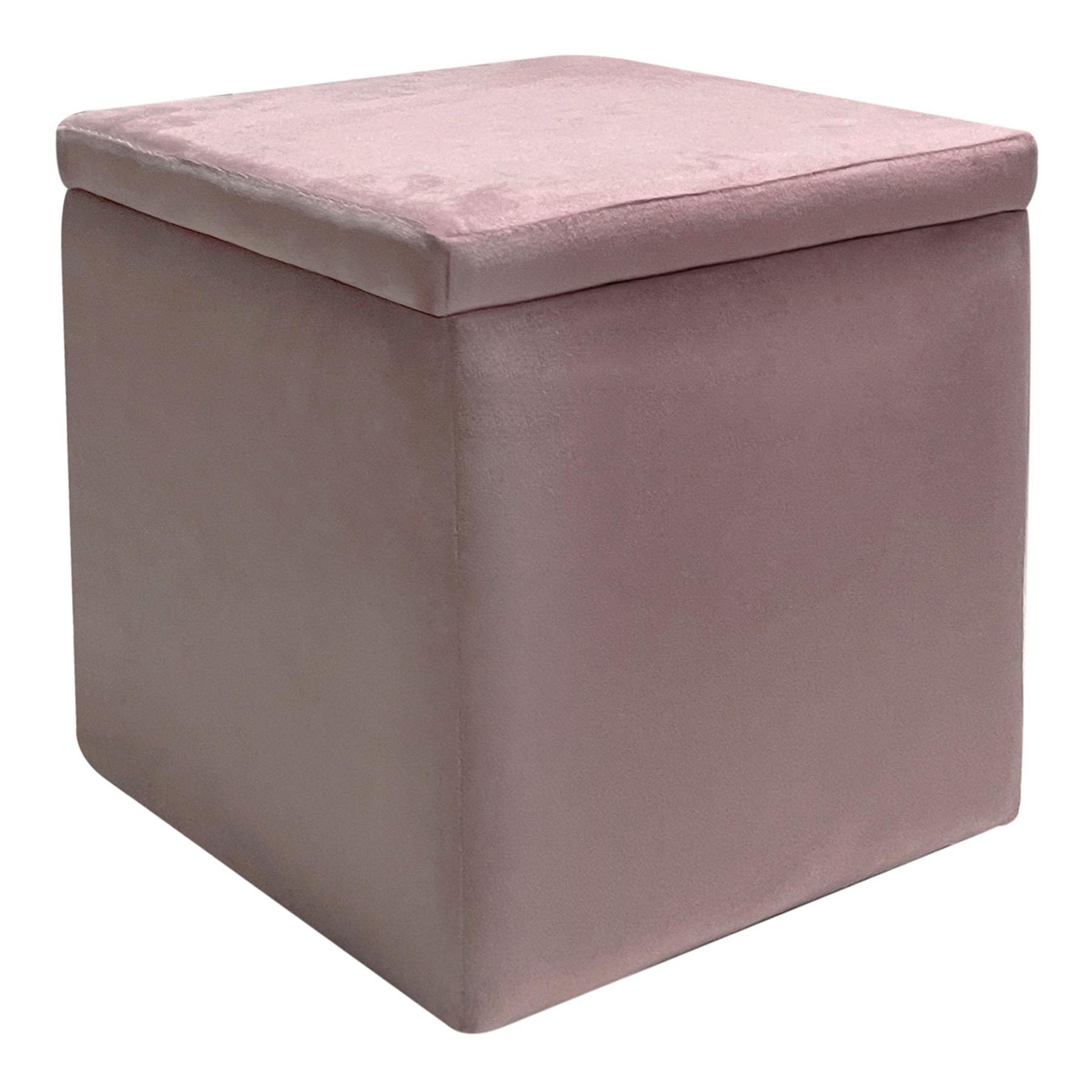 Hannah Storage Ottoman, Chalk Pink