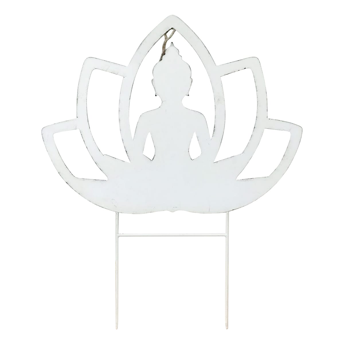 Found & Fable White Buddha Yard Stake, 20x24.5