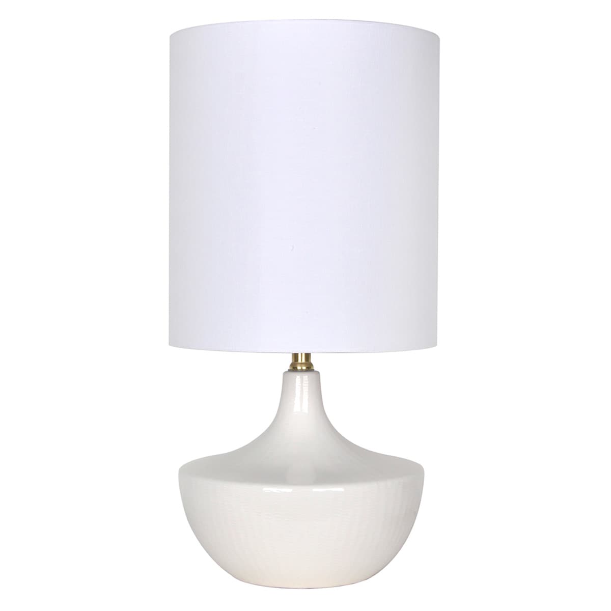 Off-White Ceramic Medium Lamp with Tall Shade 24"
