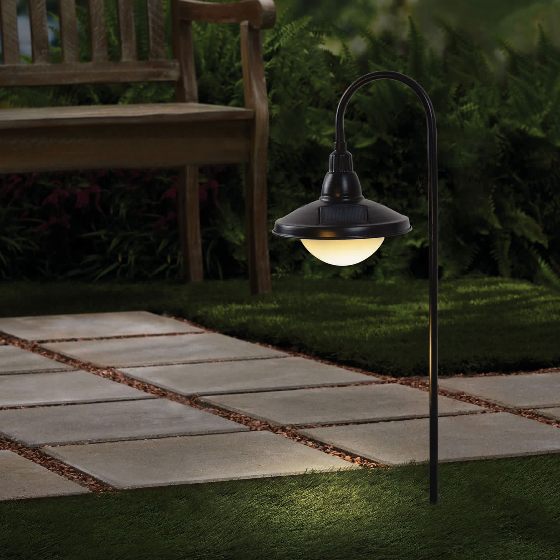6.5-Lumen Solar Black Down Pathway Light
