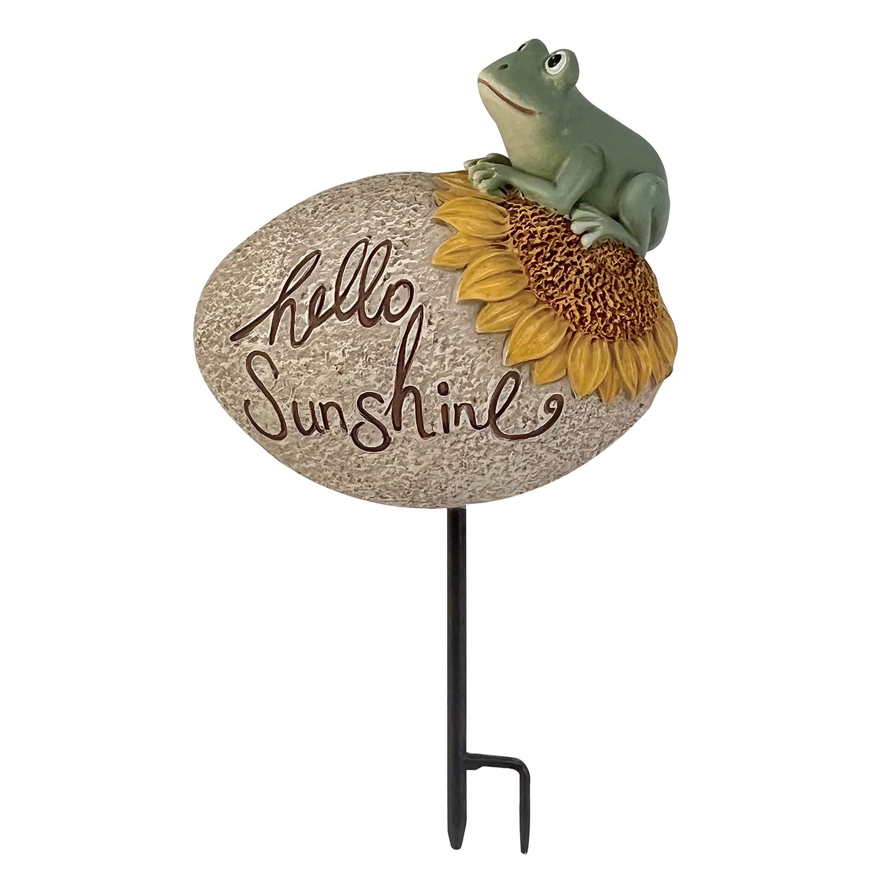 Honeybloom Frog Stone Sentiment Plant Yard Pick, 7.7"