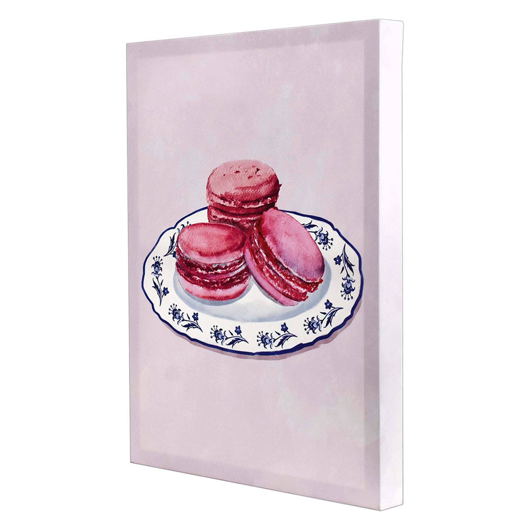 Pink Macaroons Canvas Wall Art, 12x16