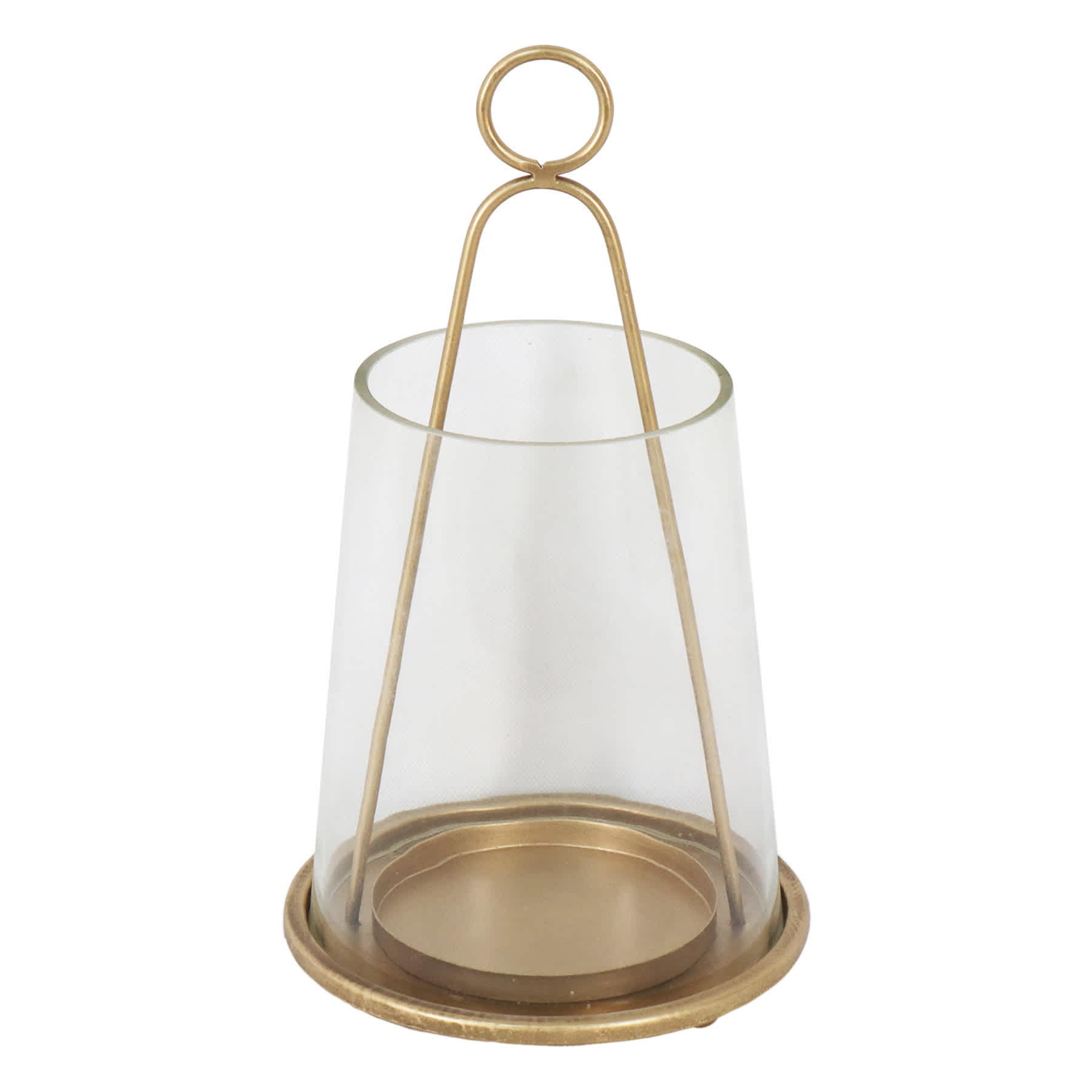 Honeybloom Gold Metal Cone Pillar Candle Holder, 12"