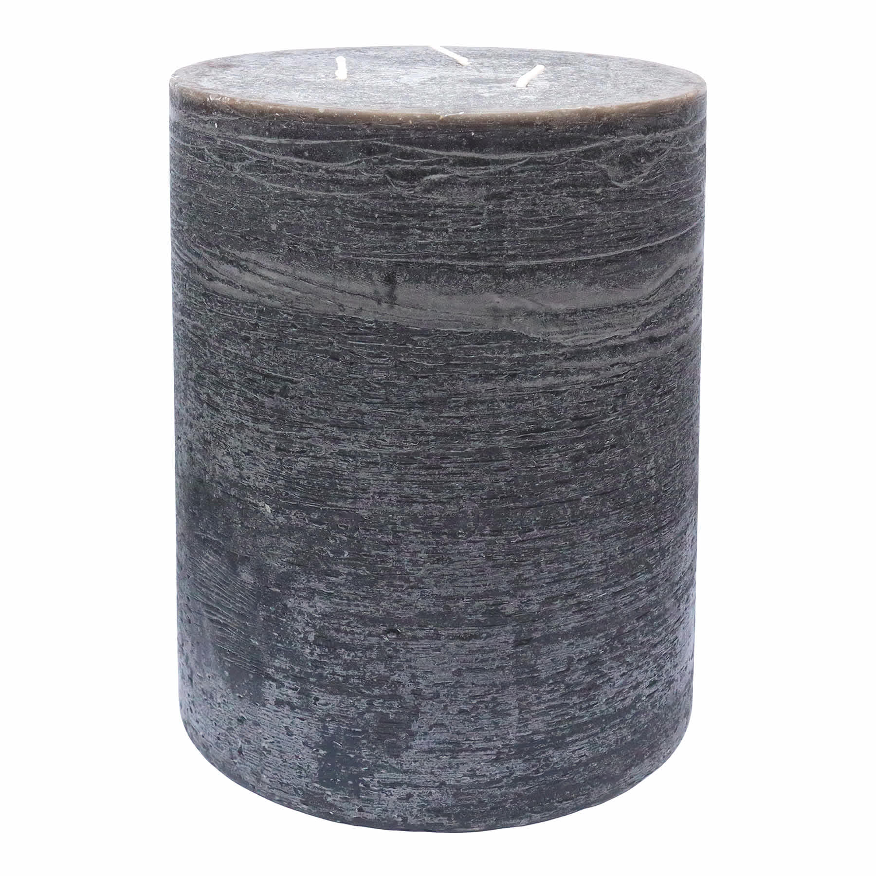 Honeybloom Black Unscented Pillar Candle, 6x8
