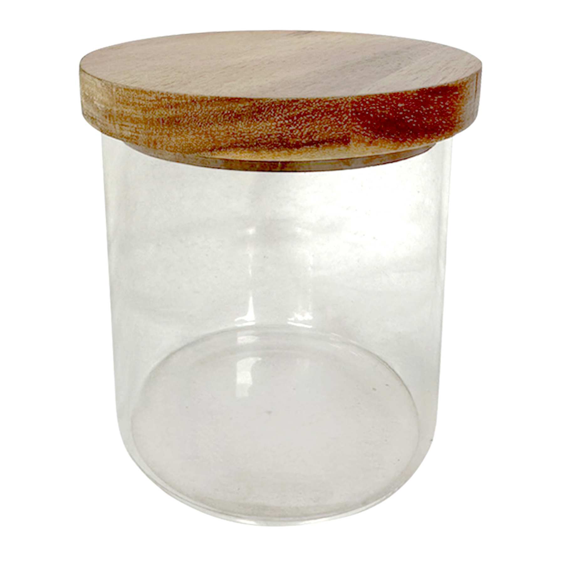 Honeybloom Howell Acacia Wood & Glass Small Jar
