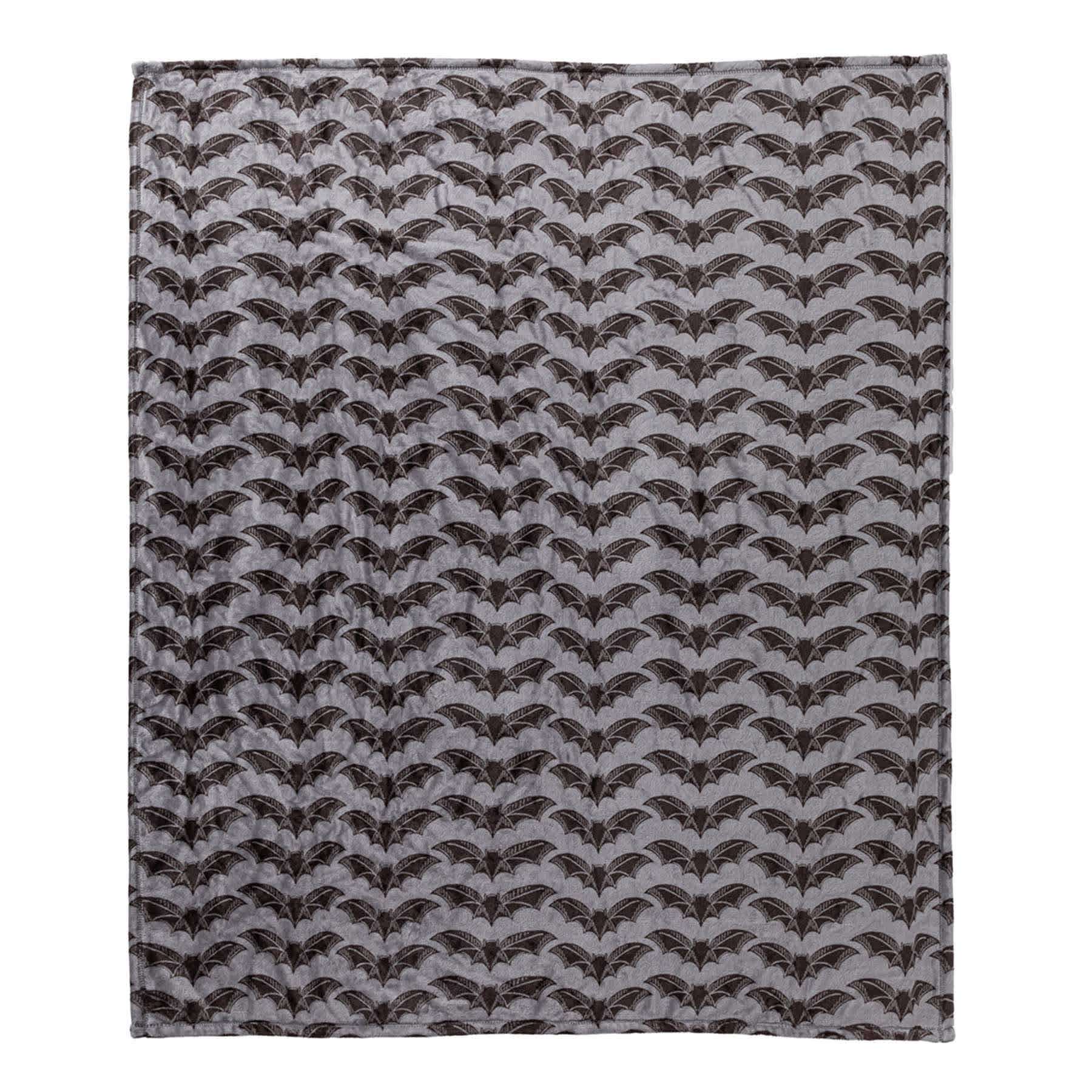 Midnight Shadows Bat Print Plush Blanket, 50x60