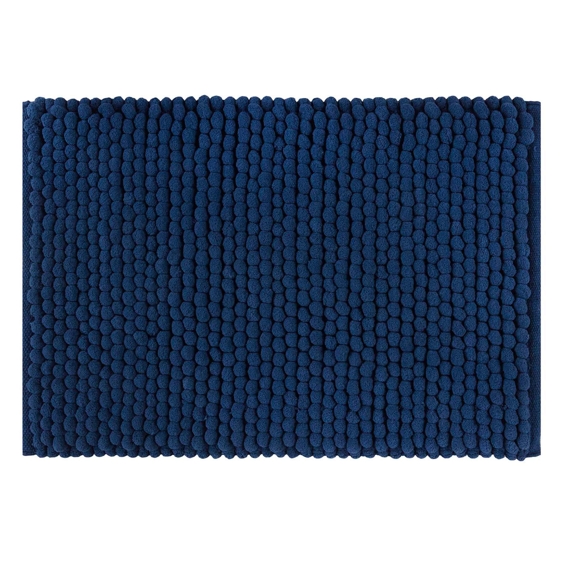 2-Pack Navy Blue Loop Bath Rug Set, 17x24 & 20x30