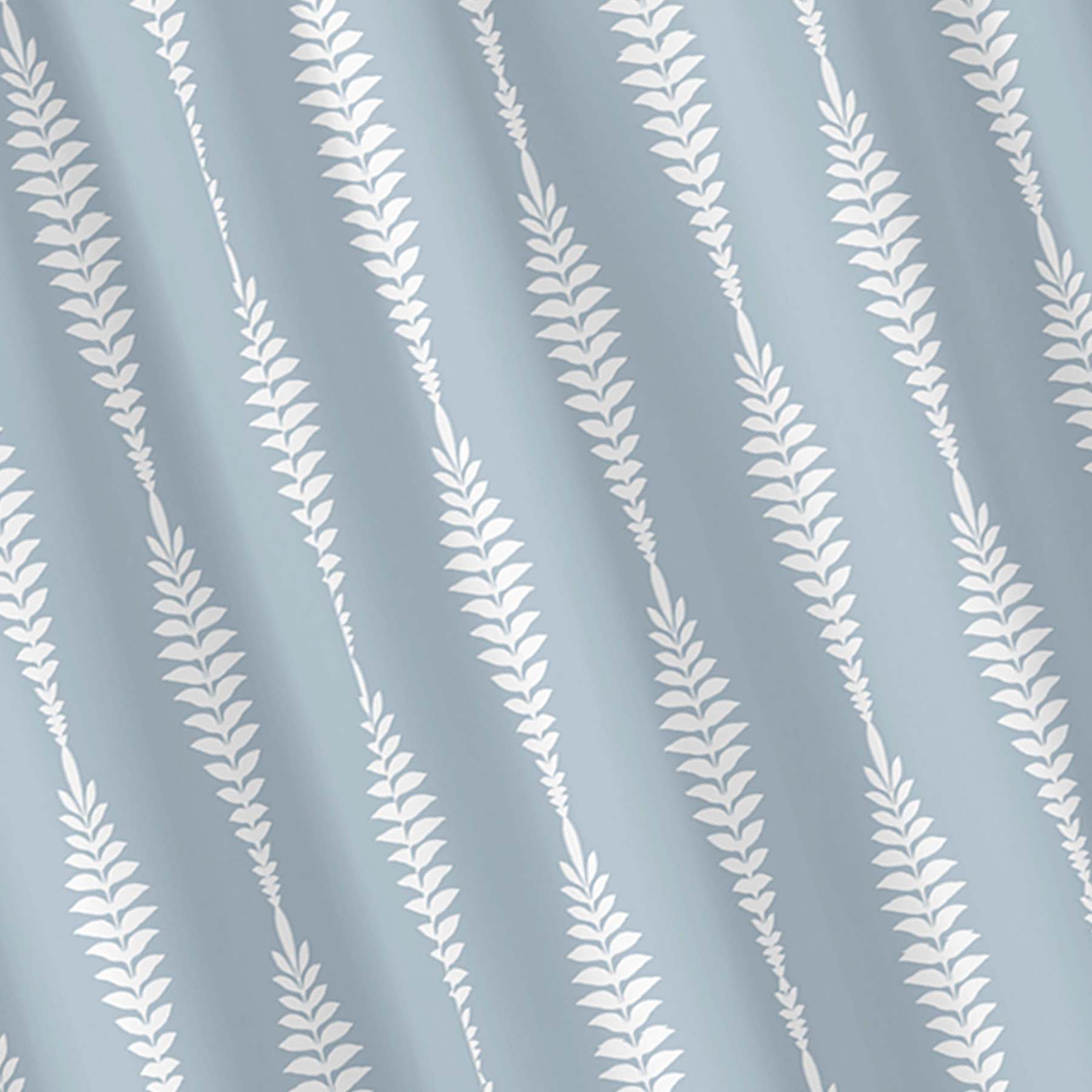 Providence Blue Fern Printed Shower Curtain, 72"