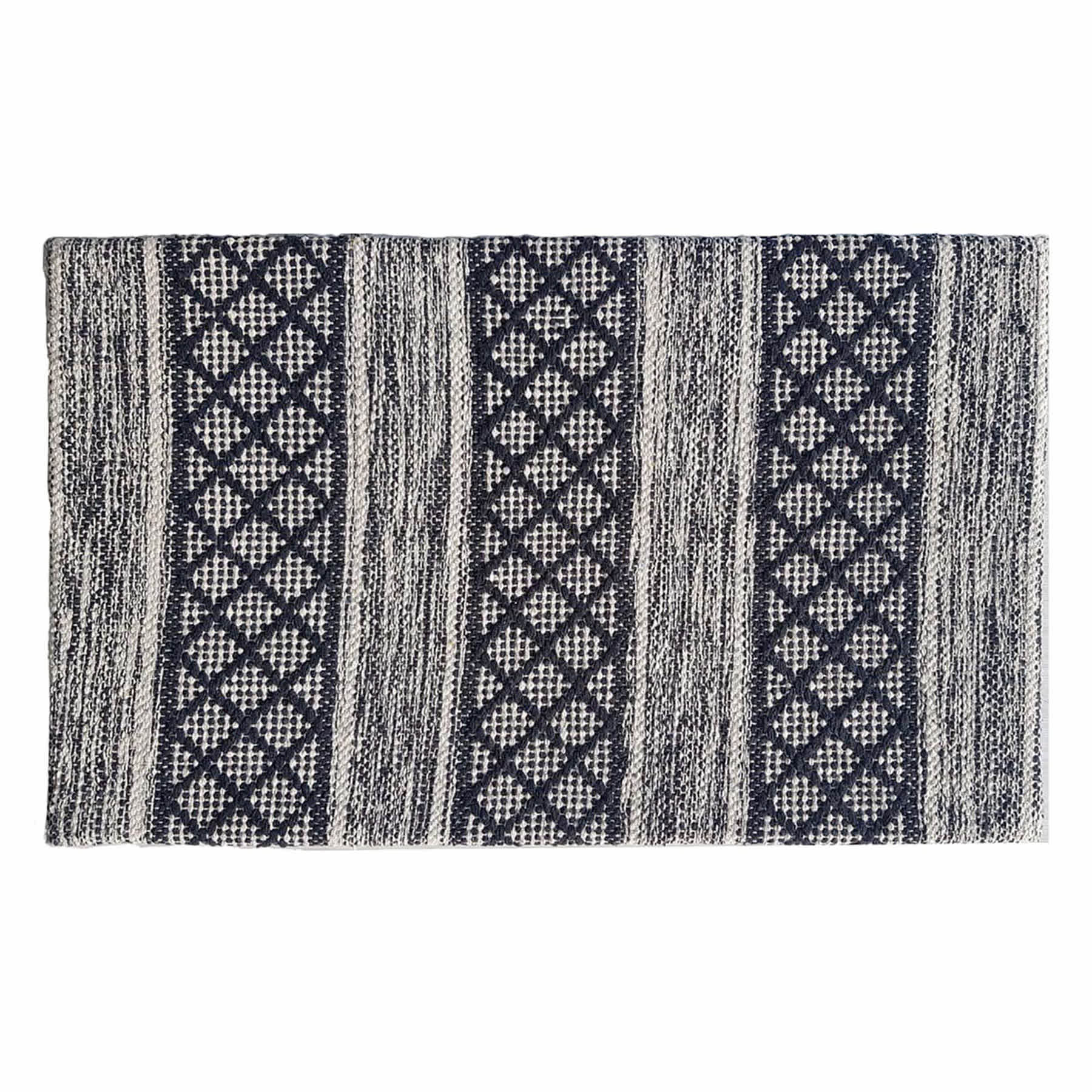 Heritage Black & Ivory Tribal Kitchen Mat, 18x30