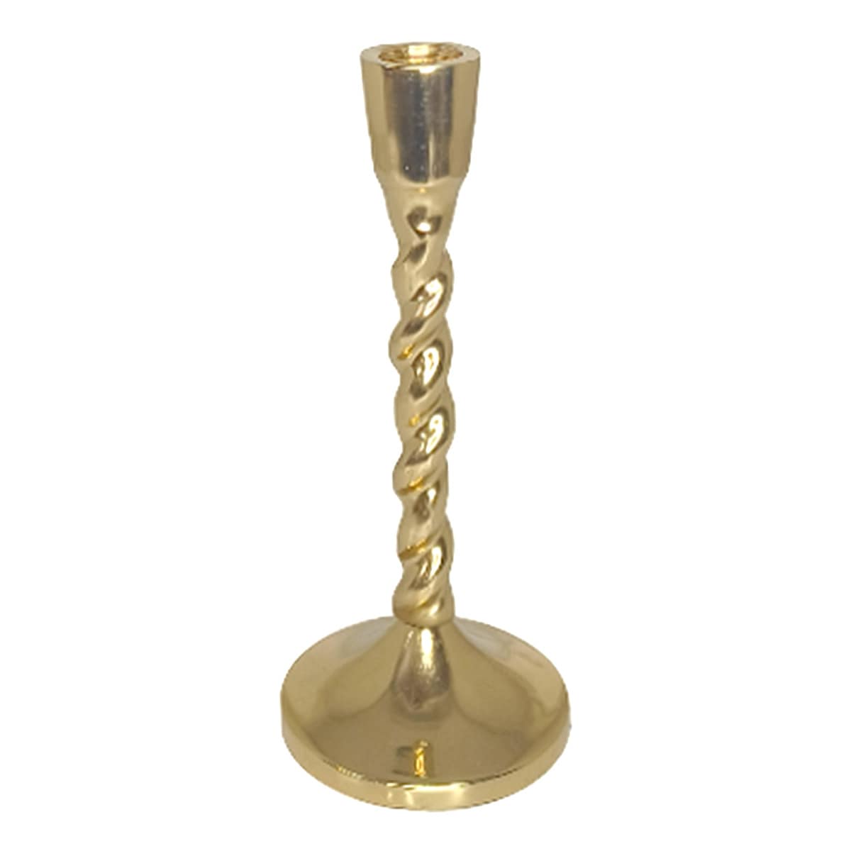 Twisted Gold Taper Candle Holder, 8"