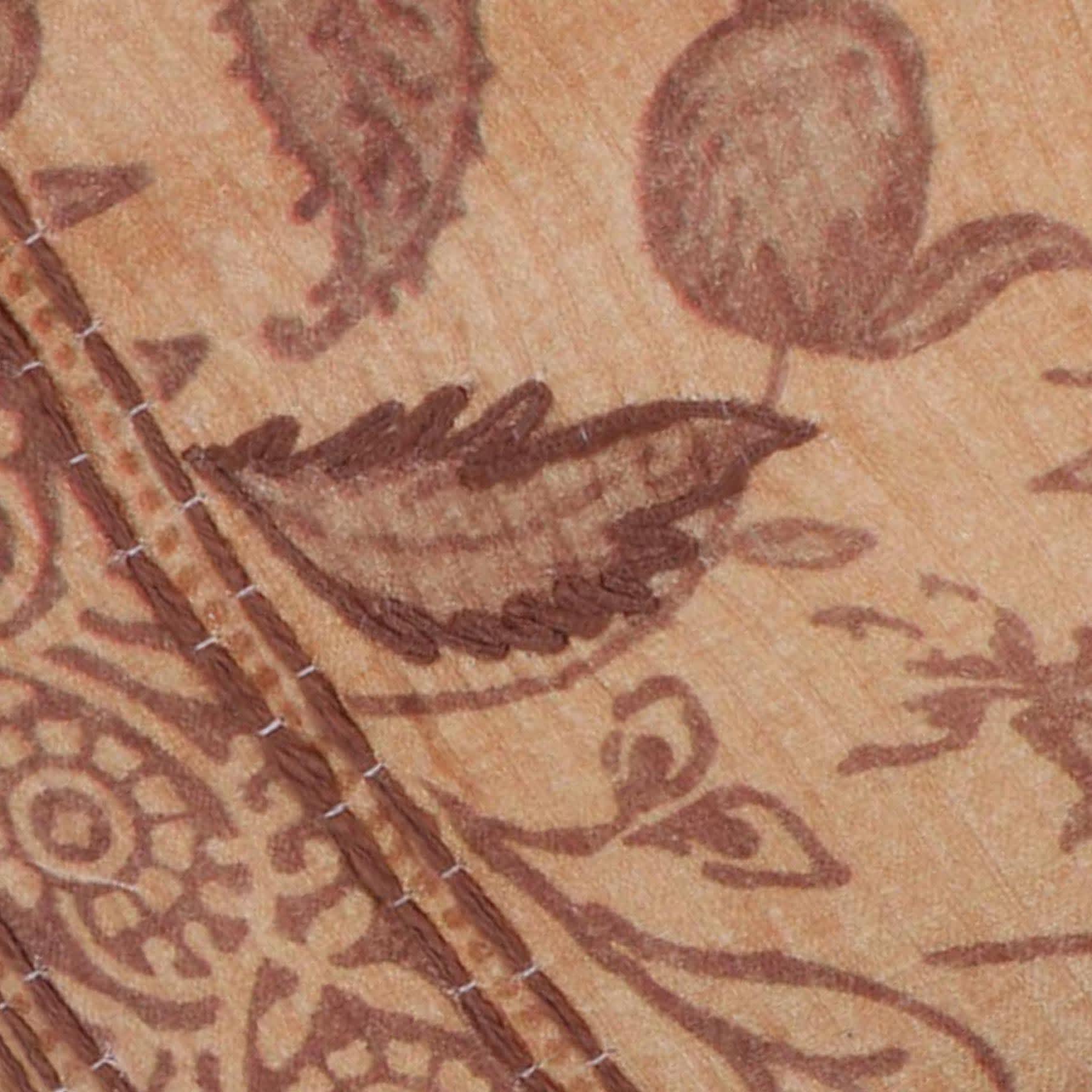 Honeybloom Brown Floral Print Matelasse Throw Pillow, 18"