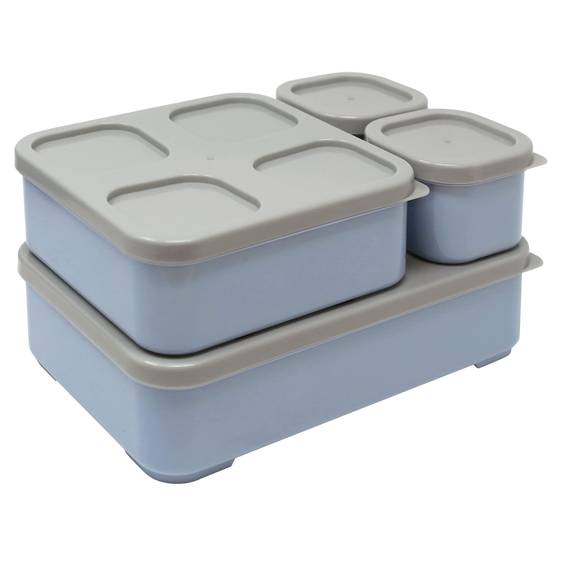 4-Piece Lunch & Snack Box Set, Blue