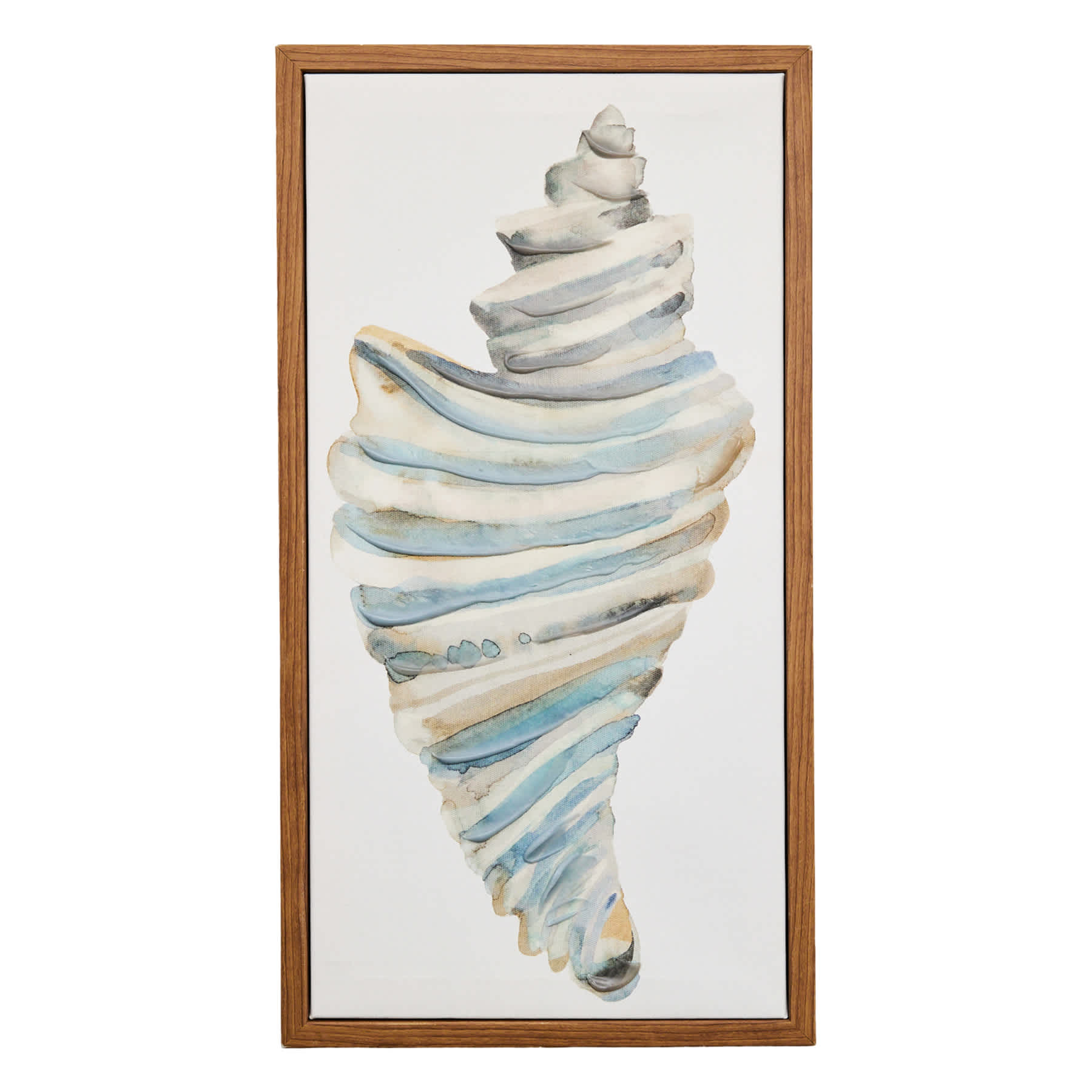 Honeybloom Framed Seashell Canvas Wall Art, 9x17