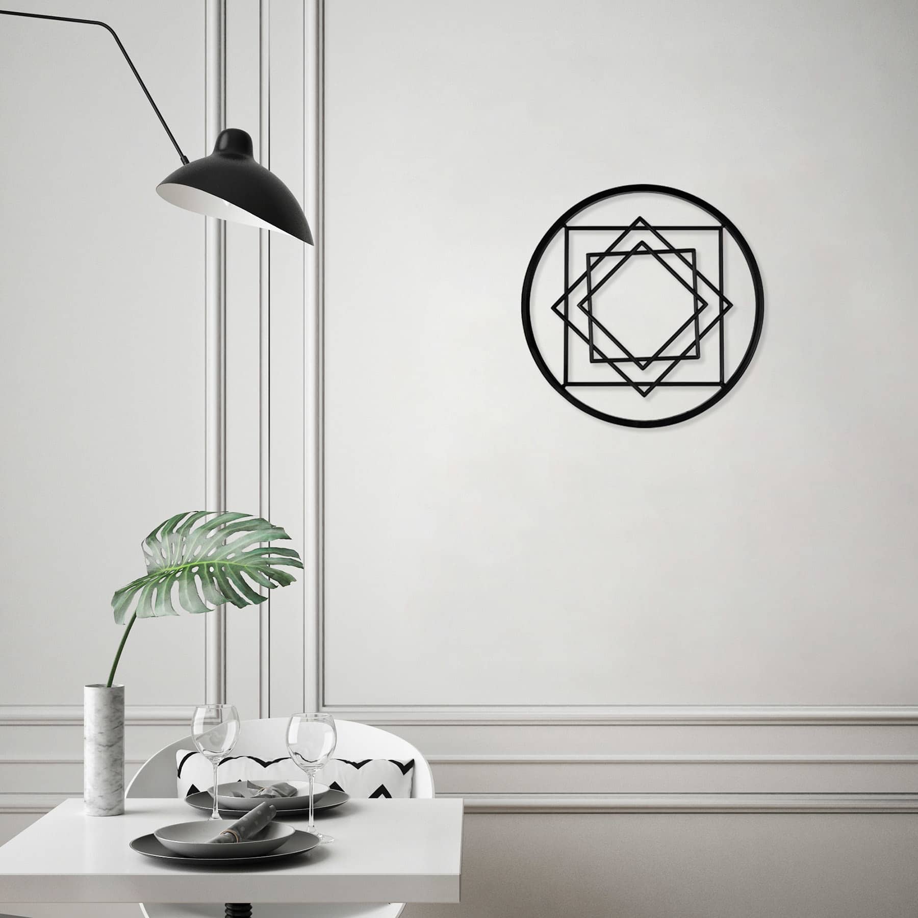 Black Medallion Wall Decor, 14"