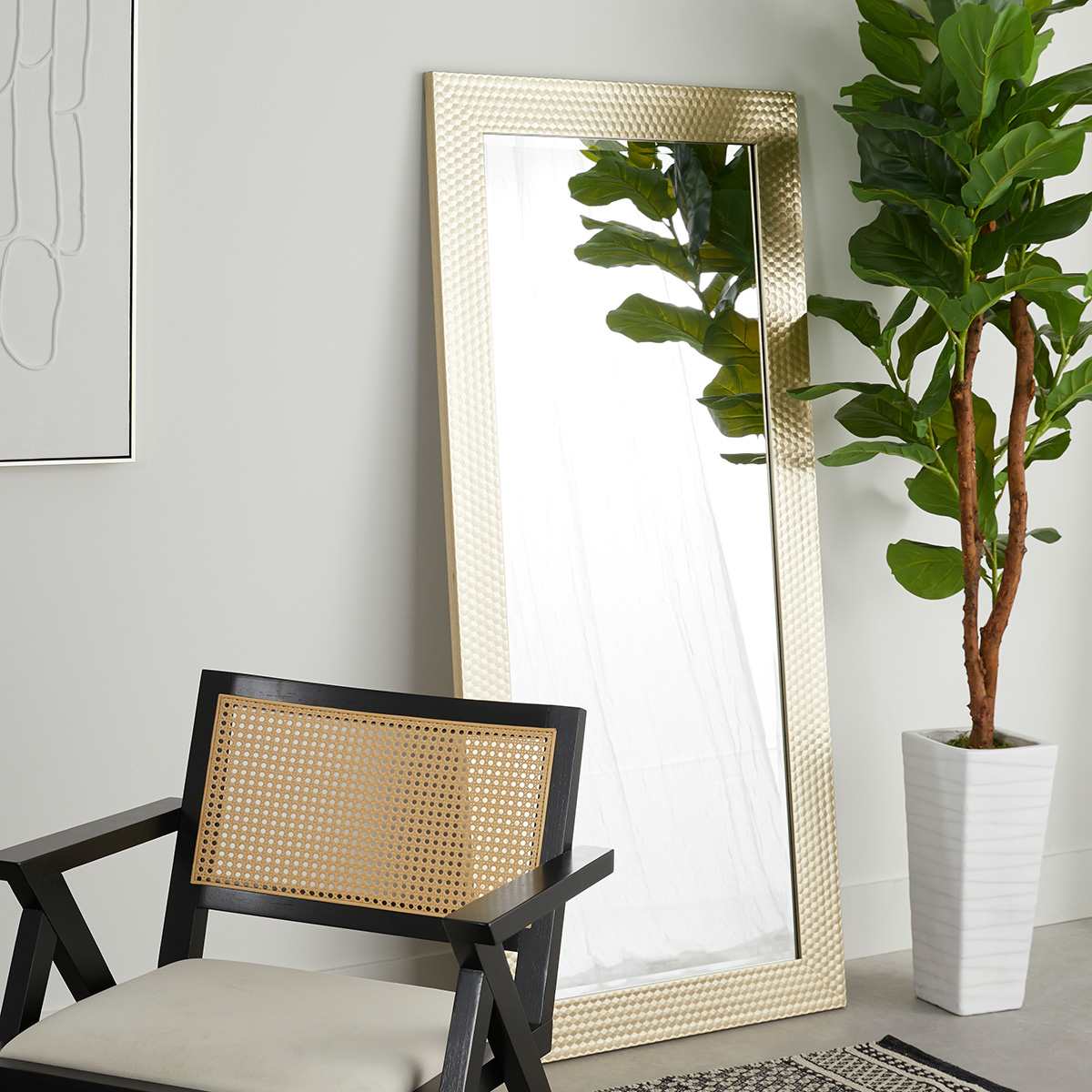 Hexagonal Champagne Leaner Mirror, 32x66