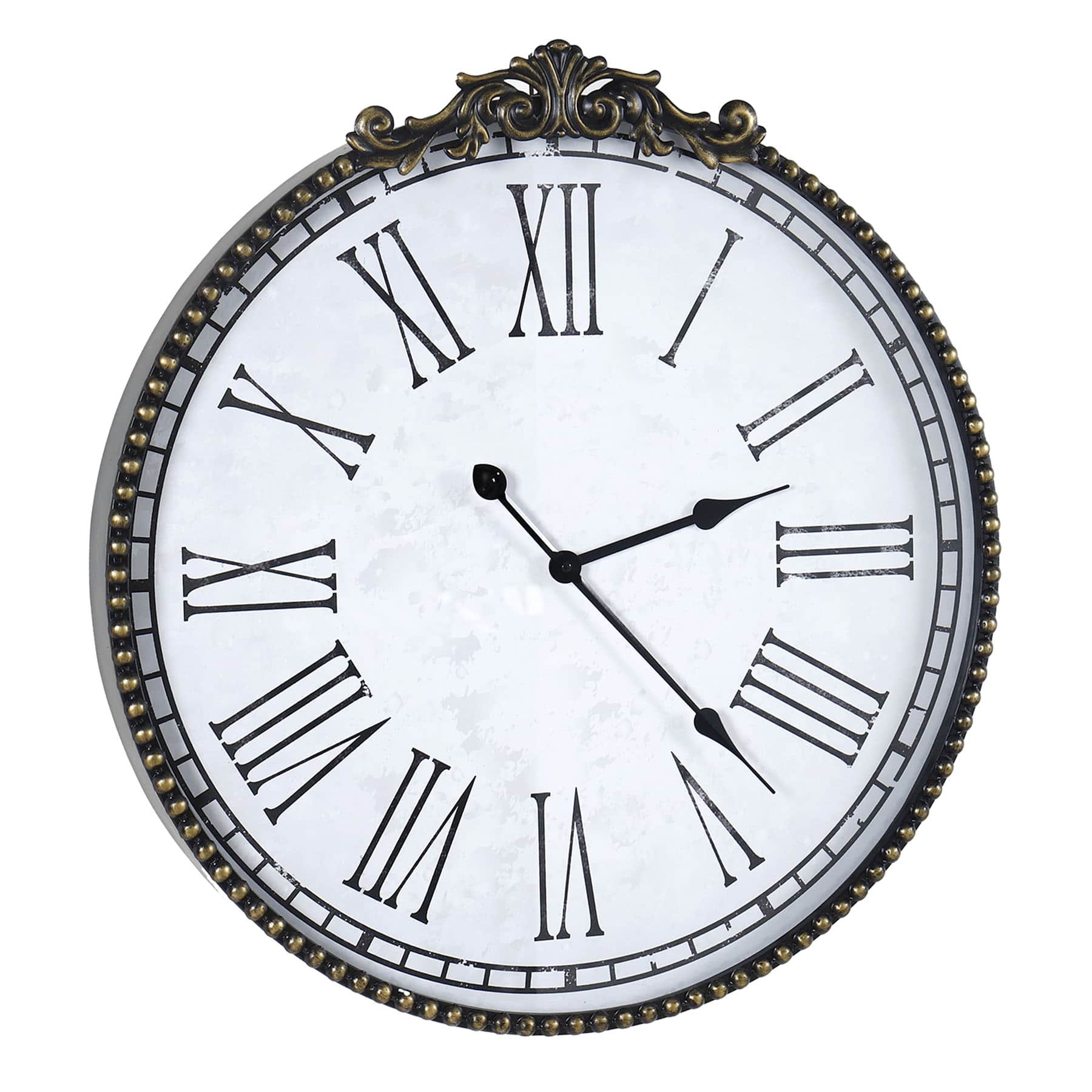 Providence Black Antique Round Wall Clock, 26x27