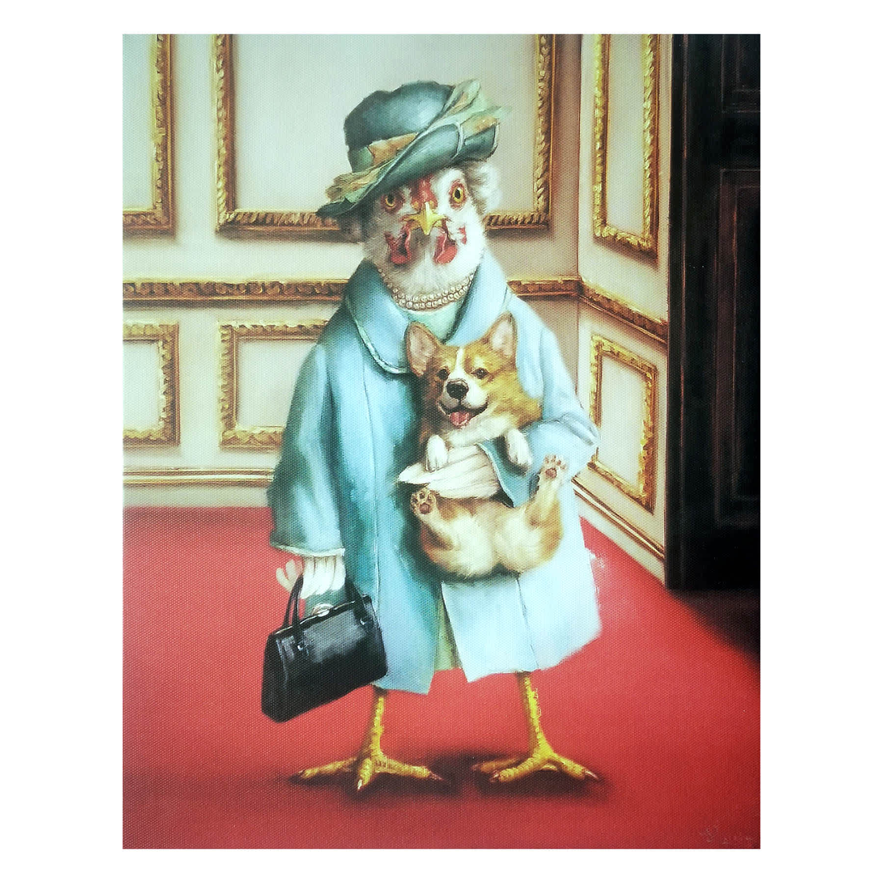 Lady Chicken Canvas Wall Art, 12x16