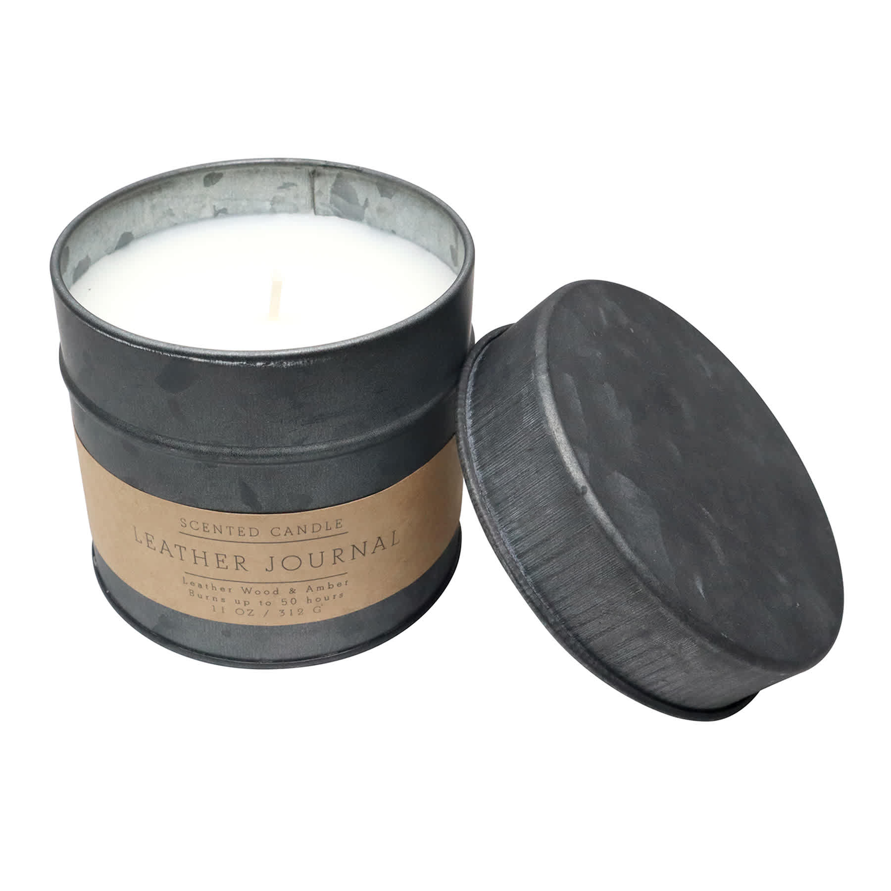 Honeybloom Leather Journal Scented Jar Candle, 11oz