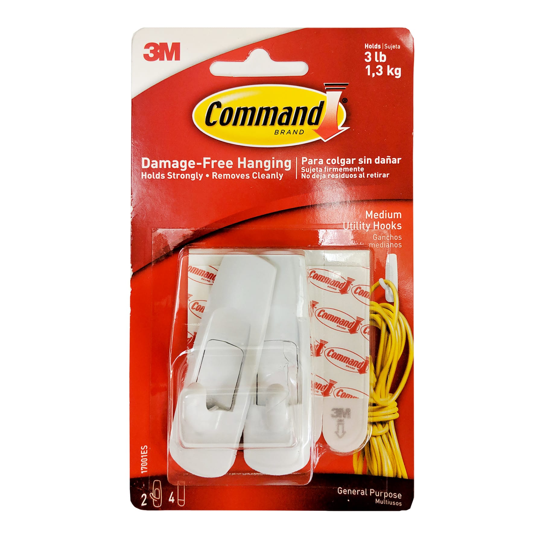 Command? Medium Designer Hooks Multi-Pack, 2-Hooks, 4-Strips/Pack, White