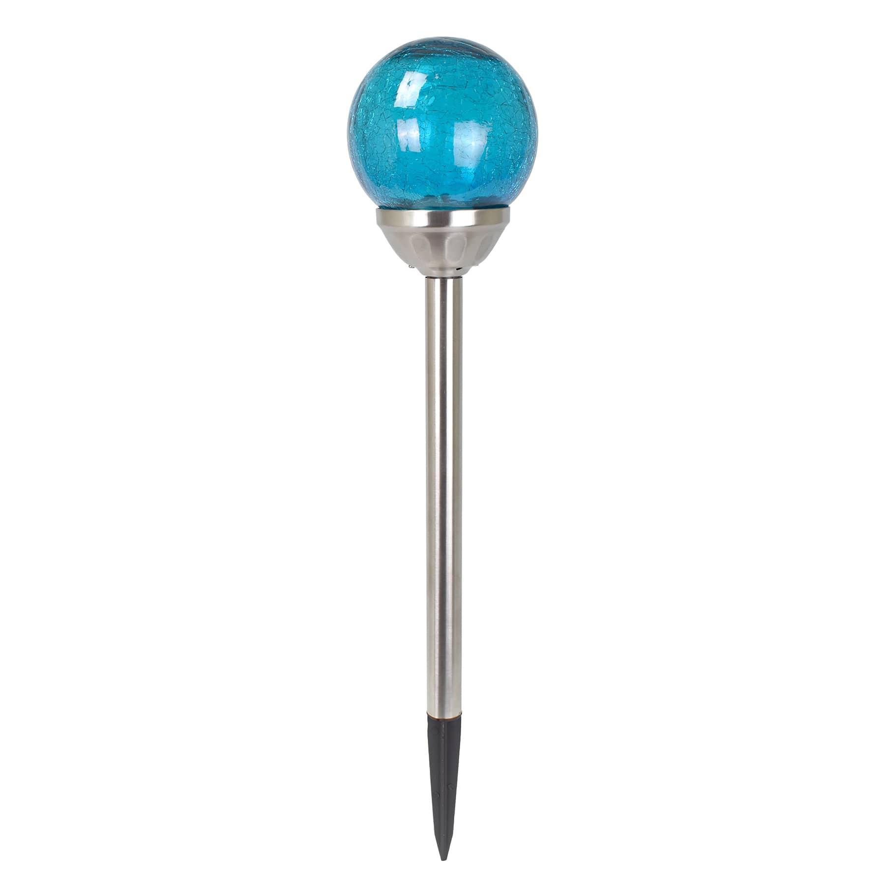 Solar Blue Crackle Large Globe Pathway Light