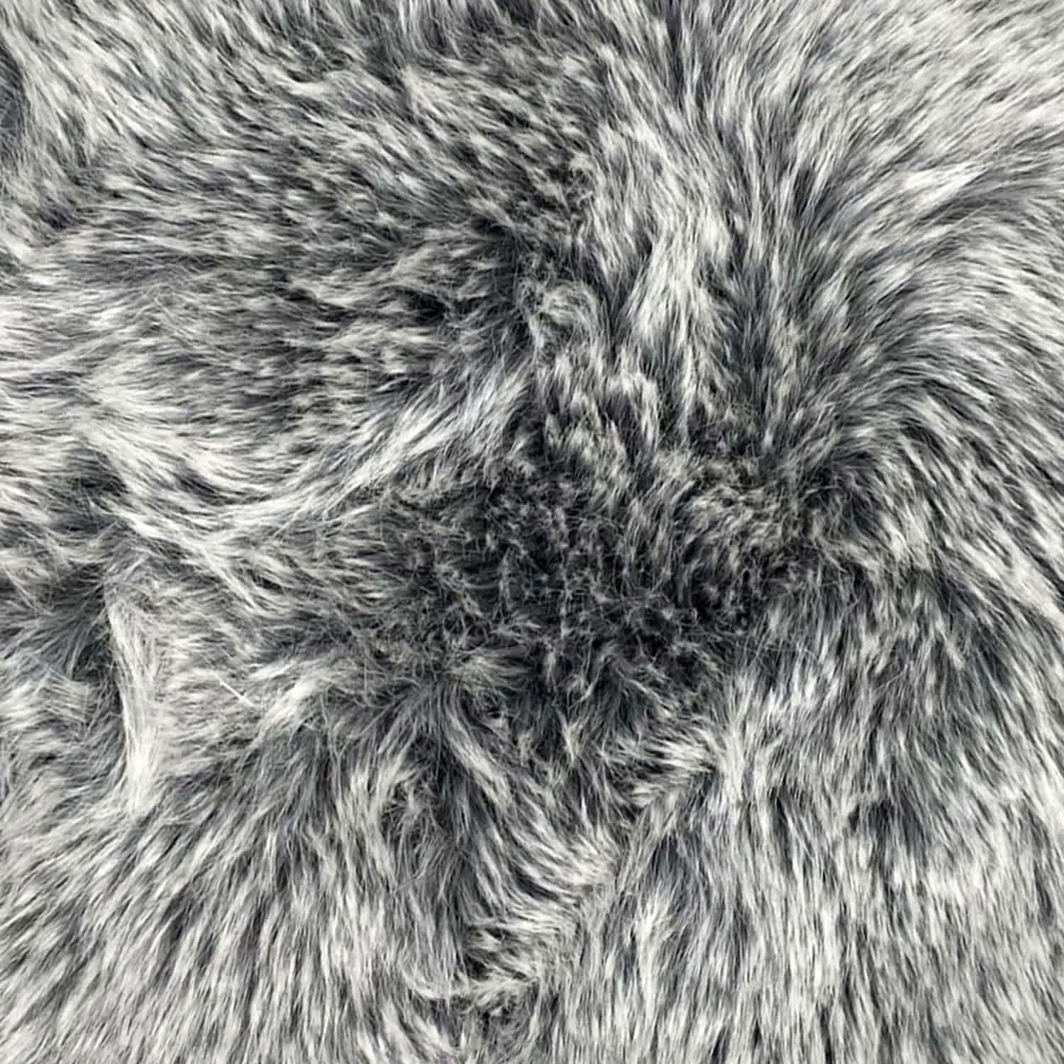 Grey Tipped Faux Fur Throw Pillow, 24"