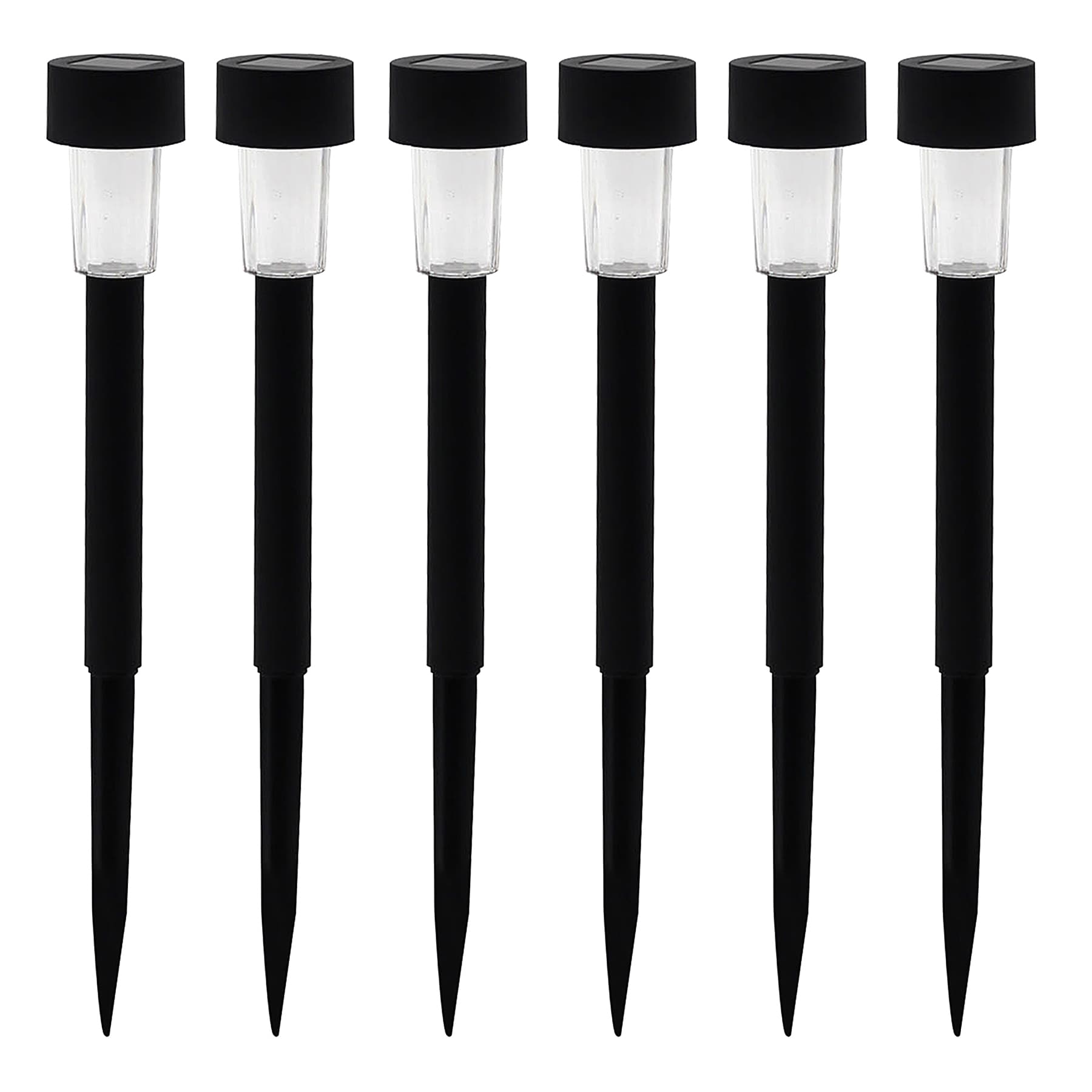 6-Pack Solar Black Rocket Pathway Lights