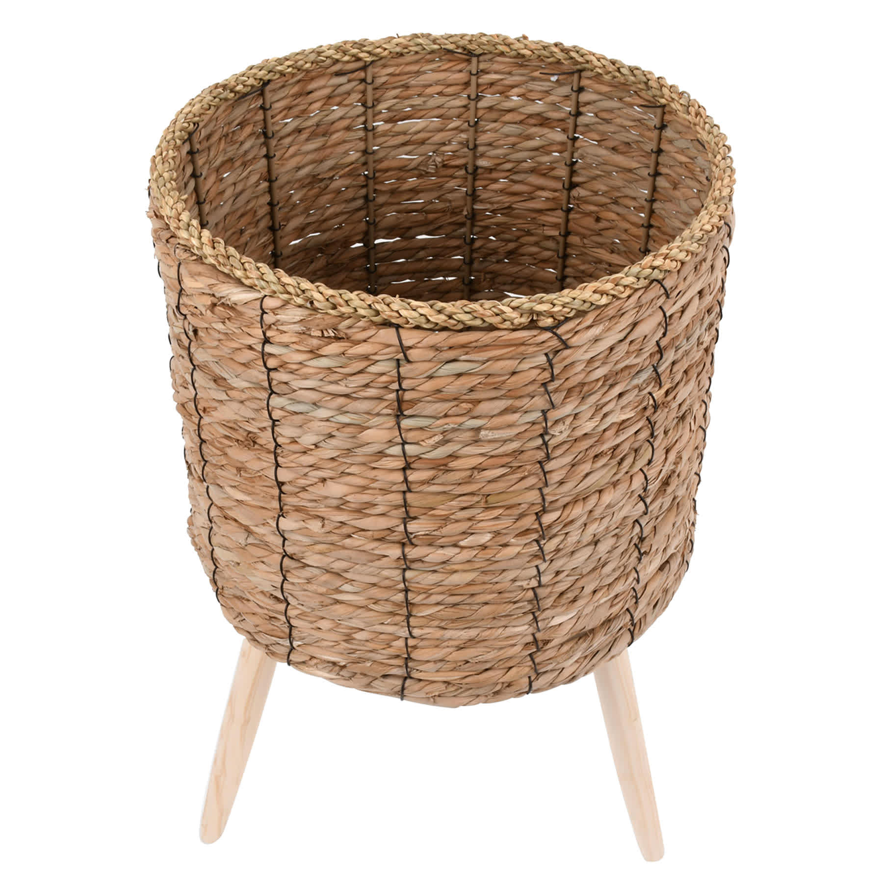 Found & Fable Faux Rattan Planter Stand, Large