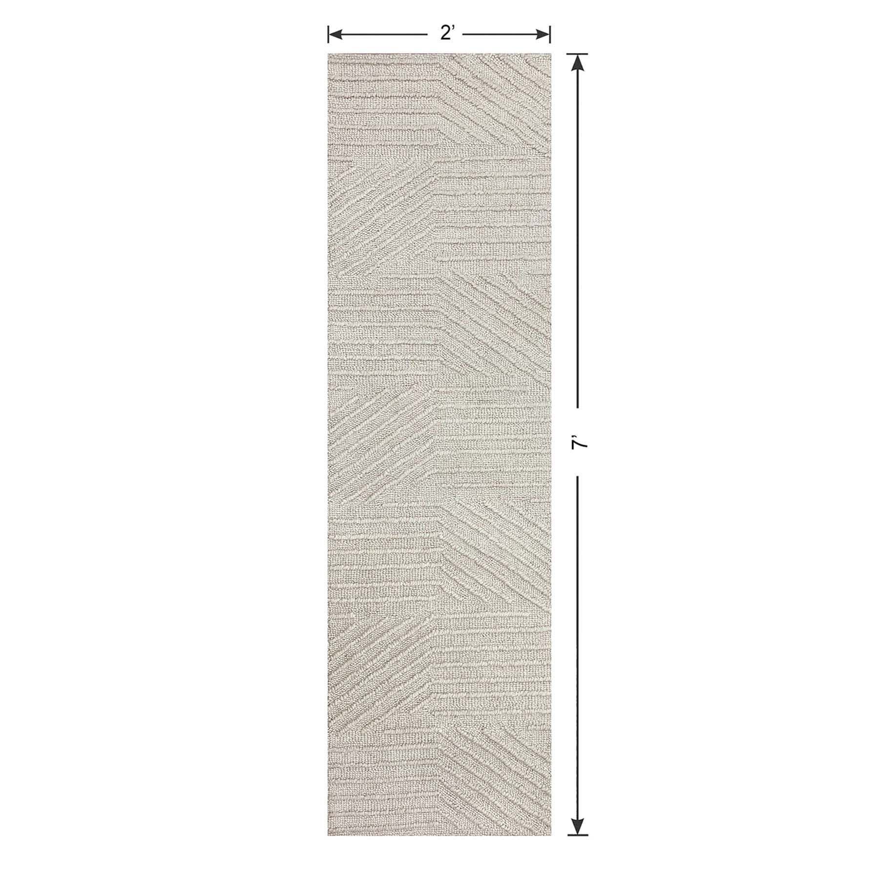 (A473) Found & Fable Dartmouth Ivory Tufted Runner, 2x7