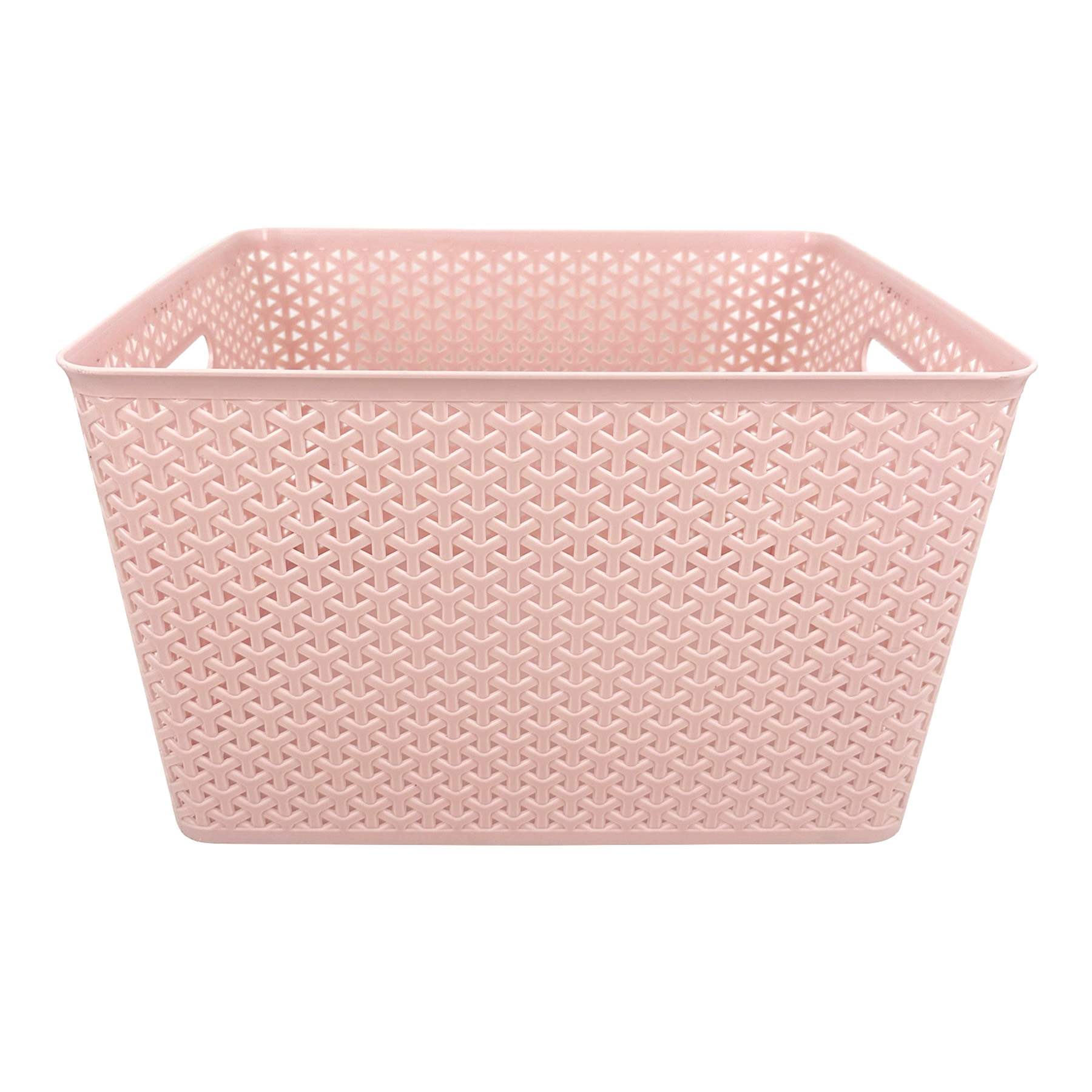 Y-Weave Blush Pink Storage Basket, Medium