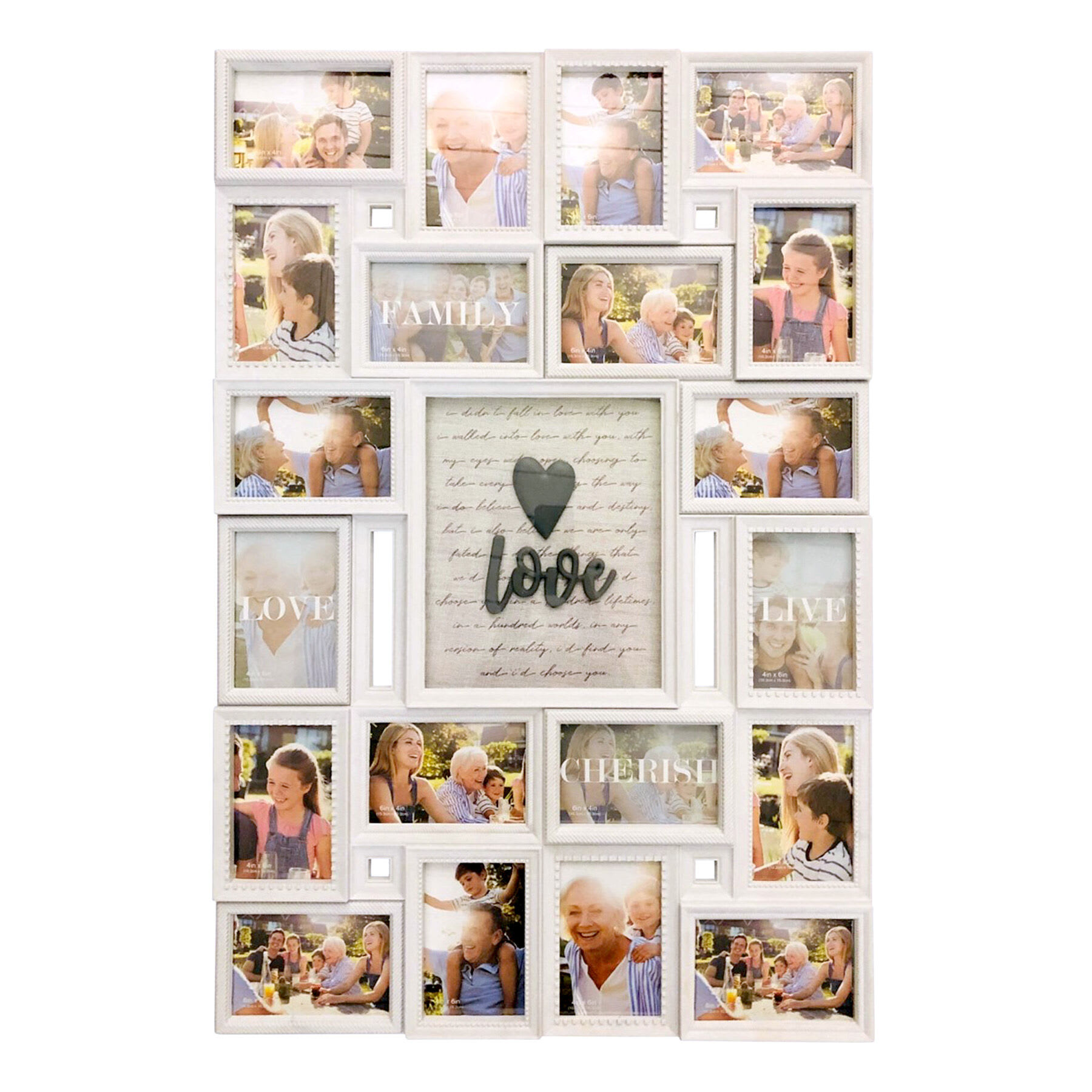 20-Opening Shadow Box Love Art Collage Picture Frame, 23x35