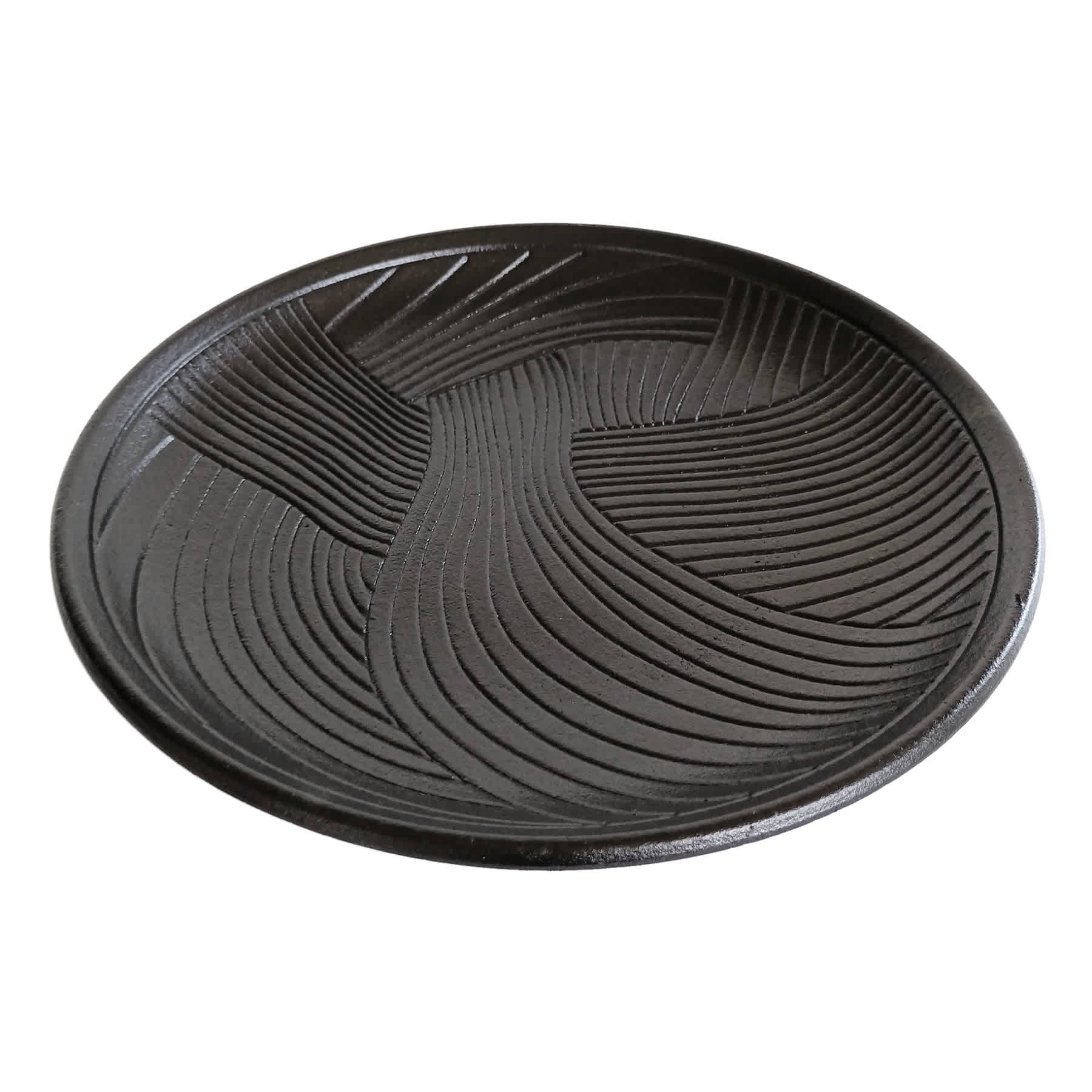 Crosby St. Black Wooden Round Decorative Tray, 12"