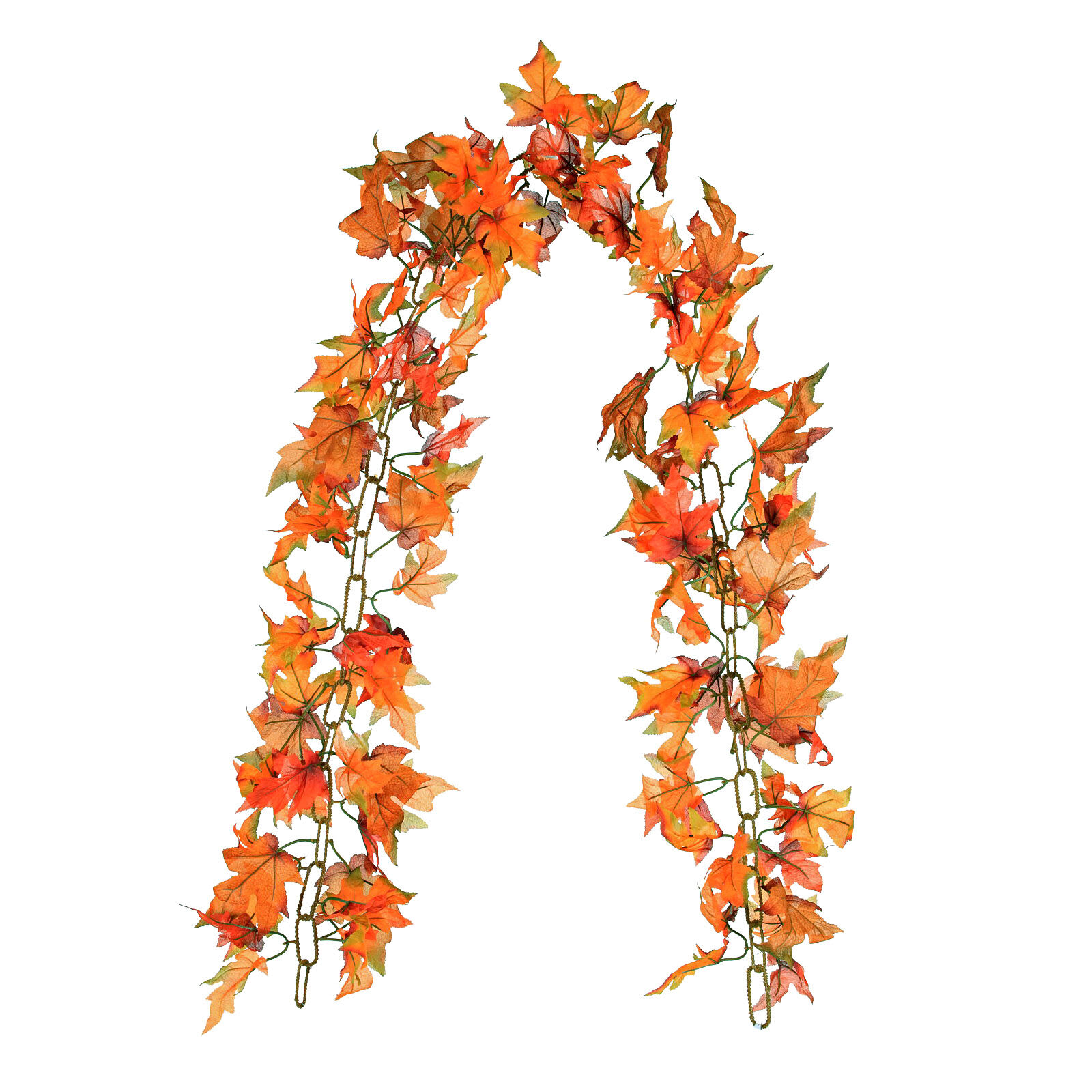 Orange Maple Leaves Chain Garland, 6'