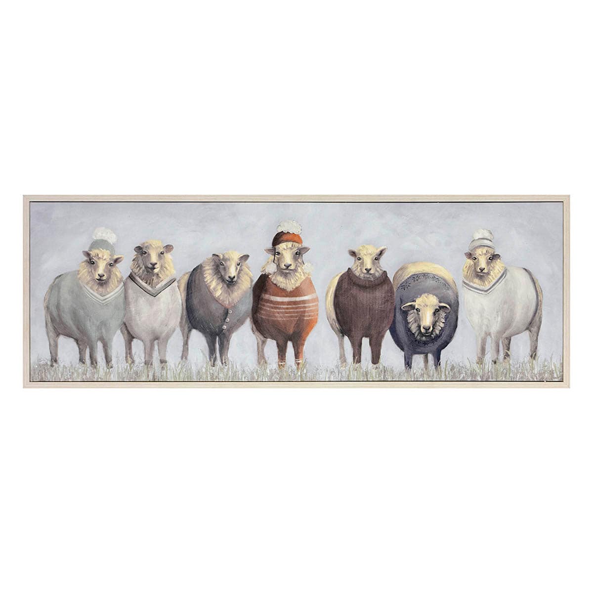 Honeybloom Framed Sheep Canvas Wall Art, 37x13