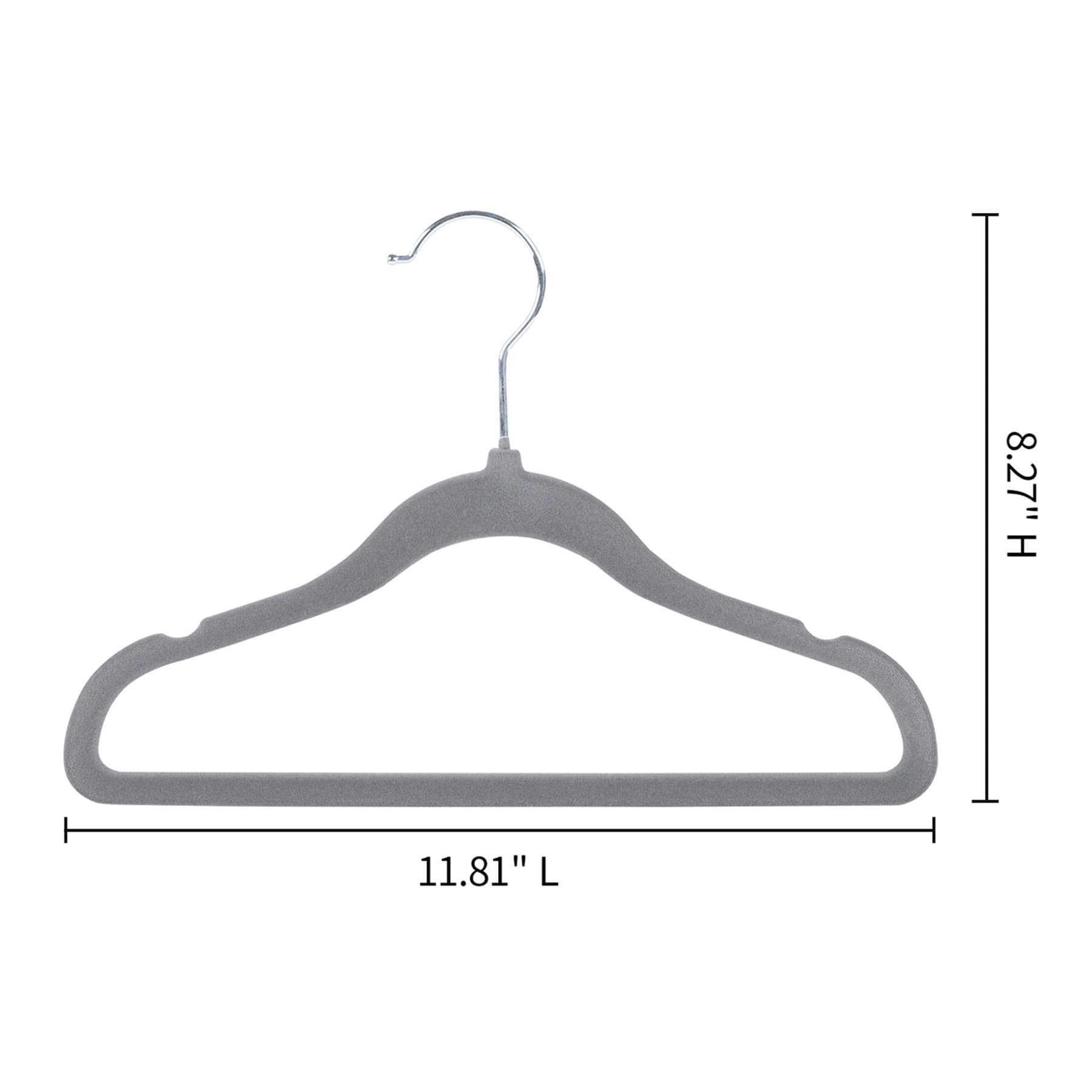 Tiny Dreamers 10-Piece Velvet Hanger, Dark Grey