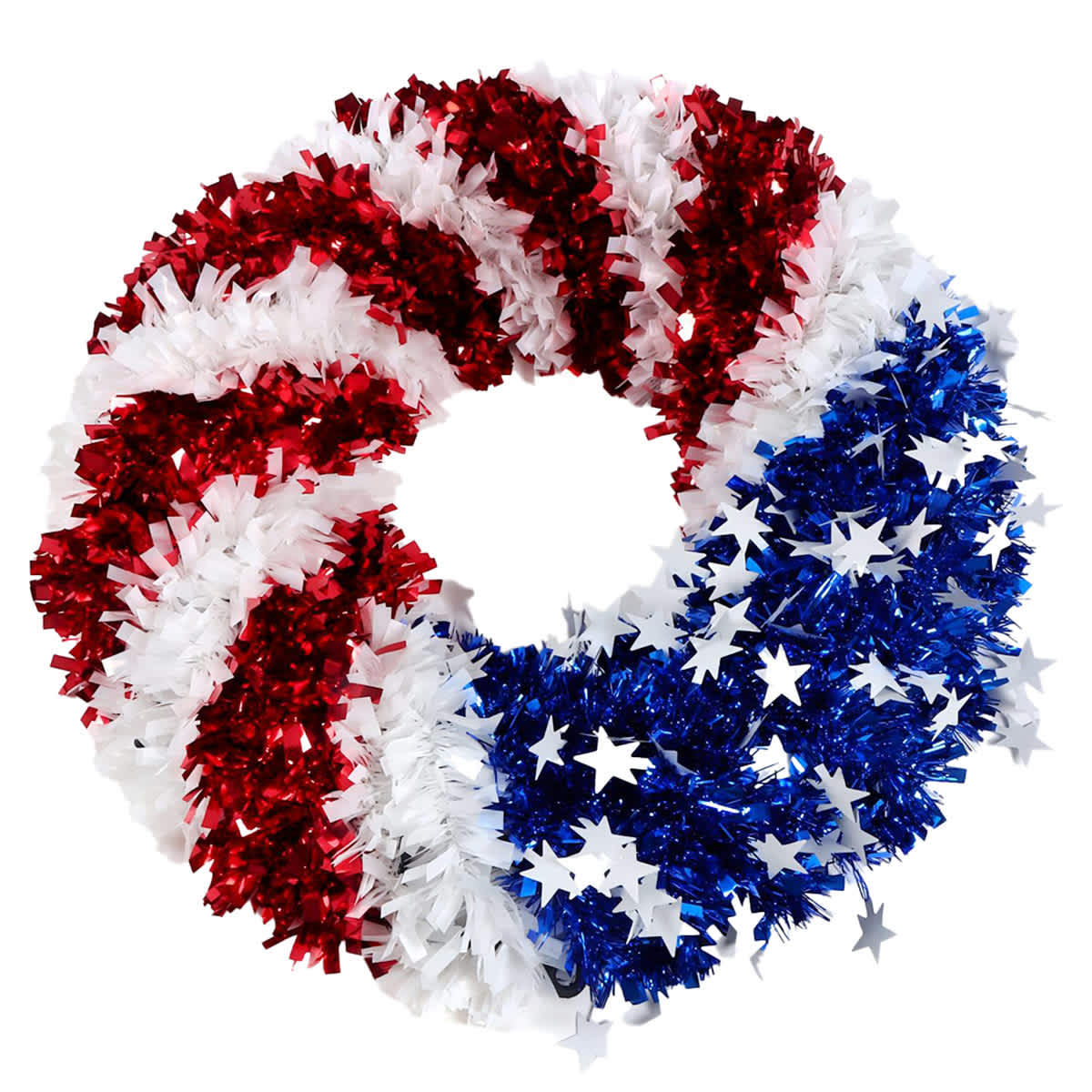 Patriotic Tinsel Wreath, 20"