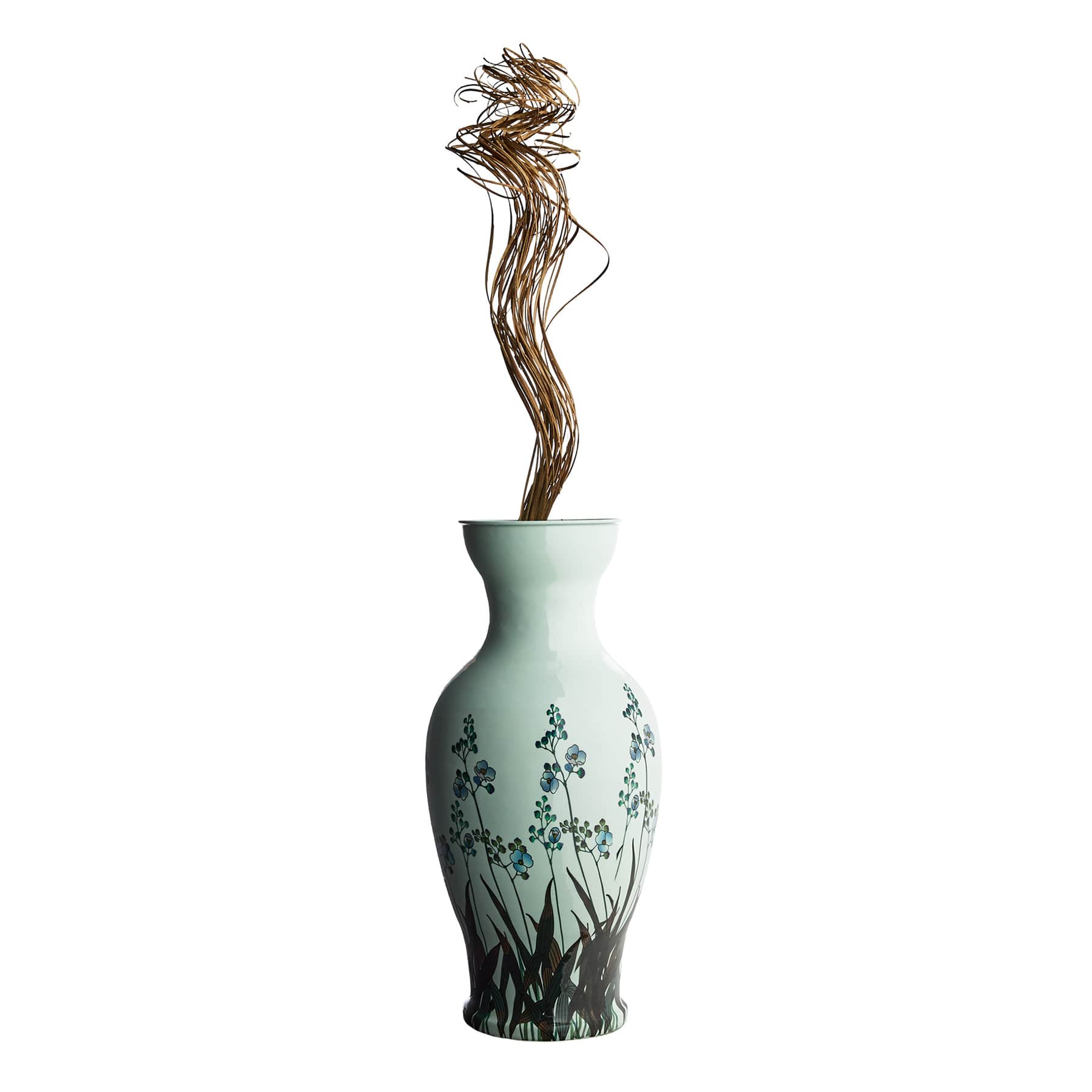 Providence Blue Floral Print Vase, 16"
