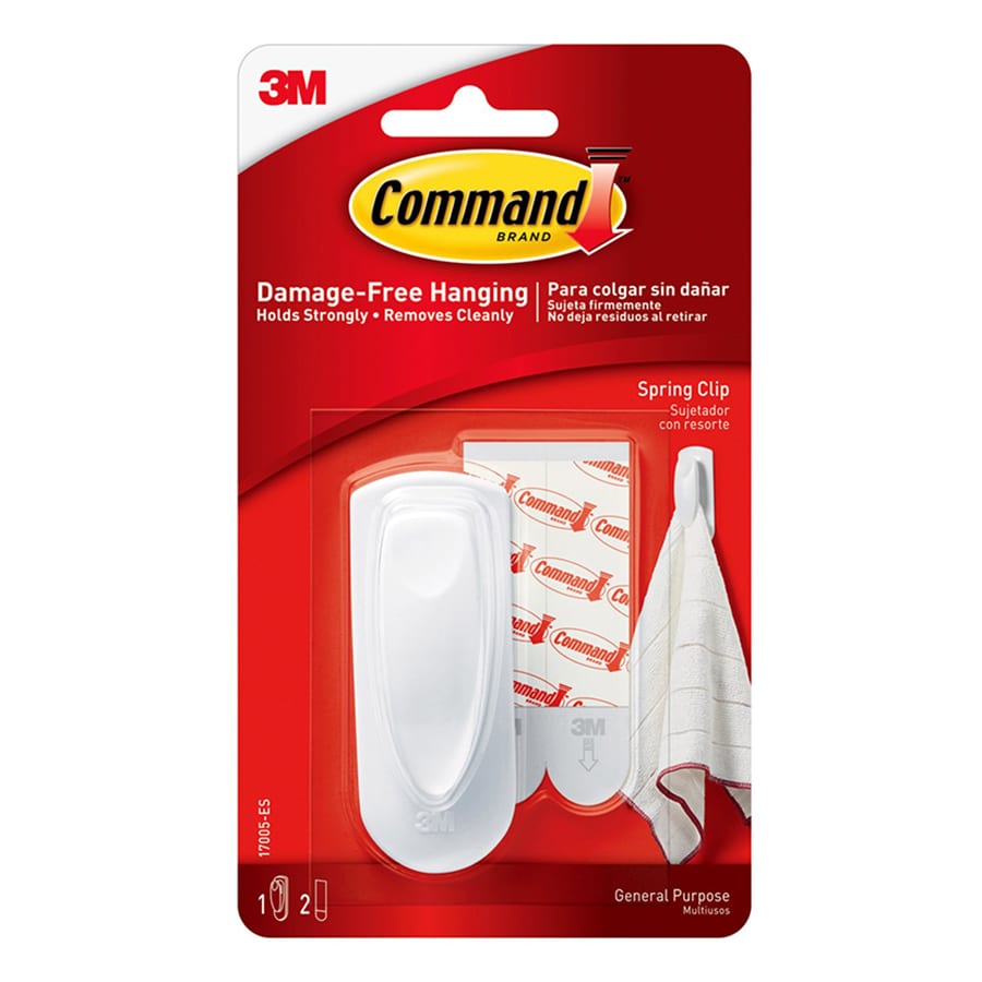 Command? Spring Clip with Adhesive, 1-Clip & 2 Strips/Pack