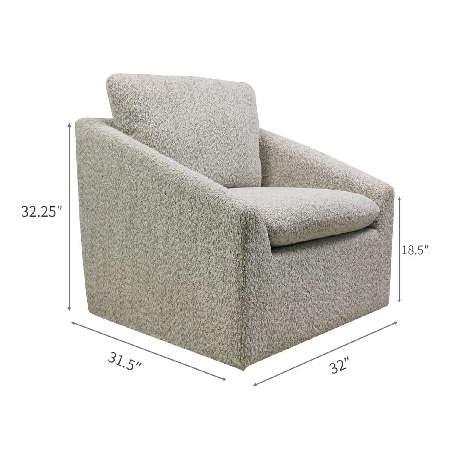 Loren Swivel Accent Chair, Stone