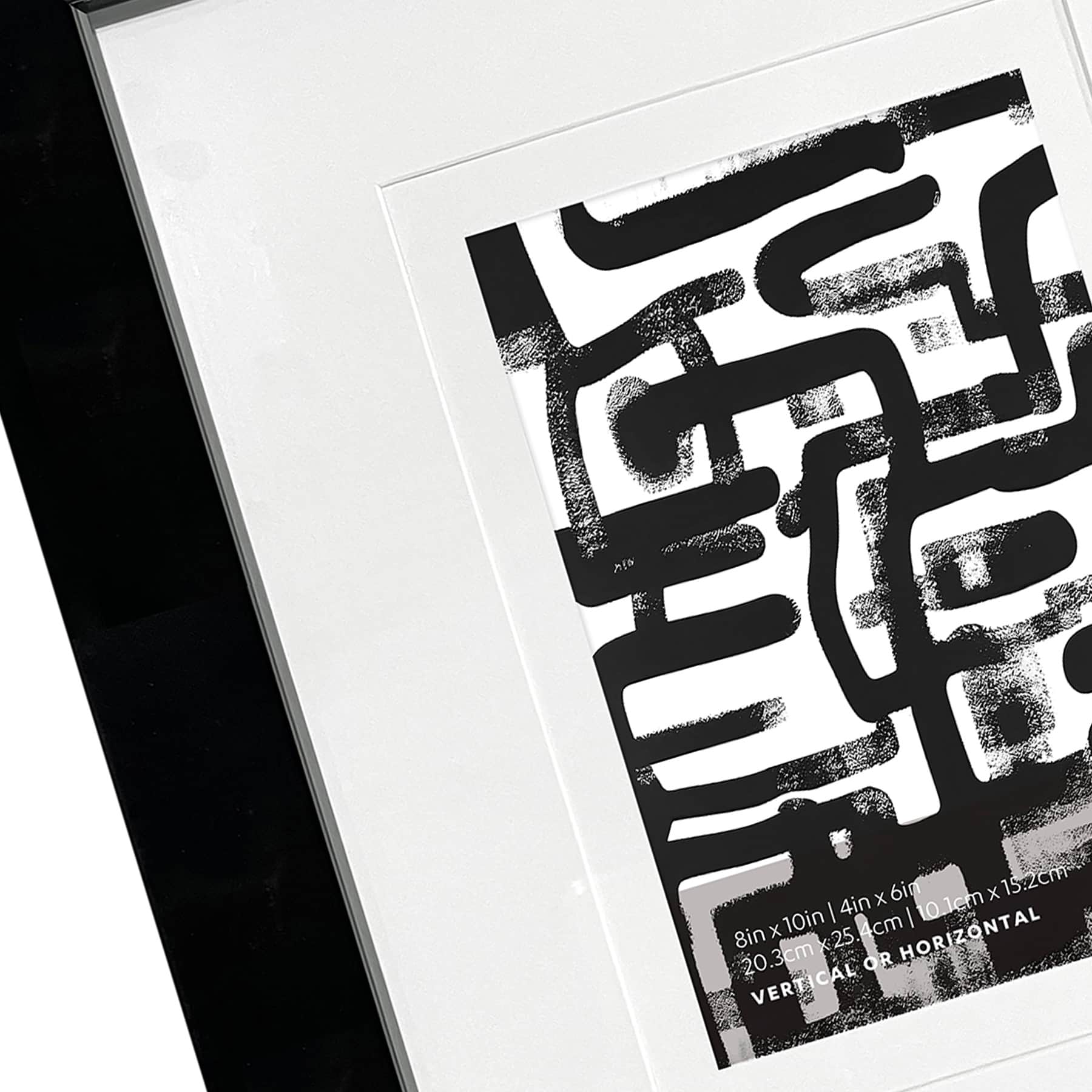 Black Double Mat Wide Wall Frame, 8x10