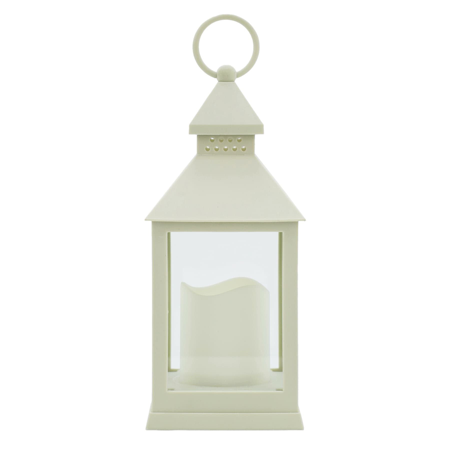 Ivory LED Lantern, 9.5"