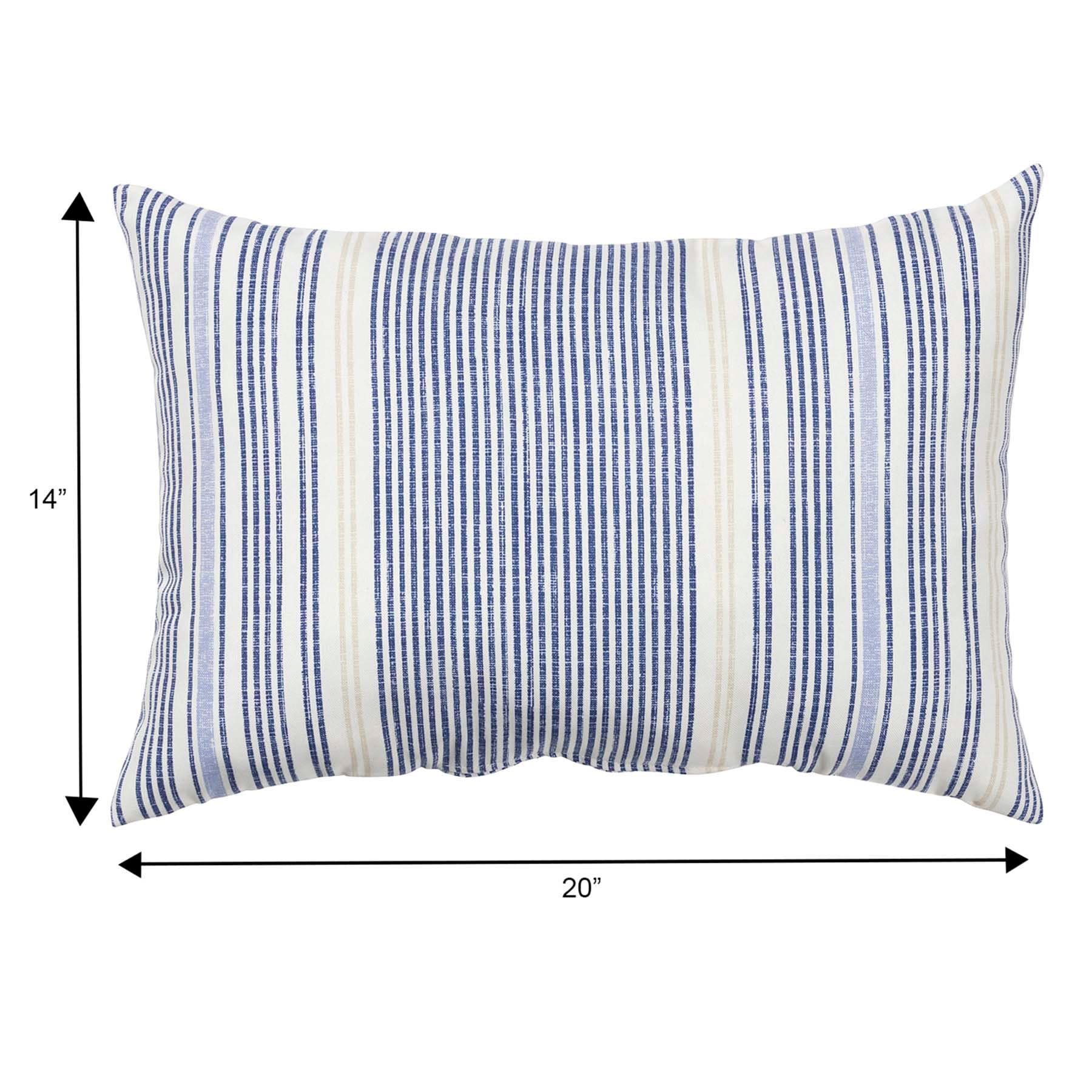 Calisto Pin Stripe Lumbar Outdoor Throw Pillow, 14x20
