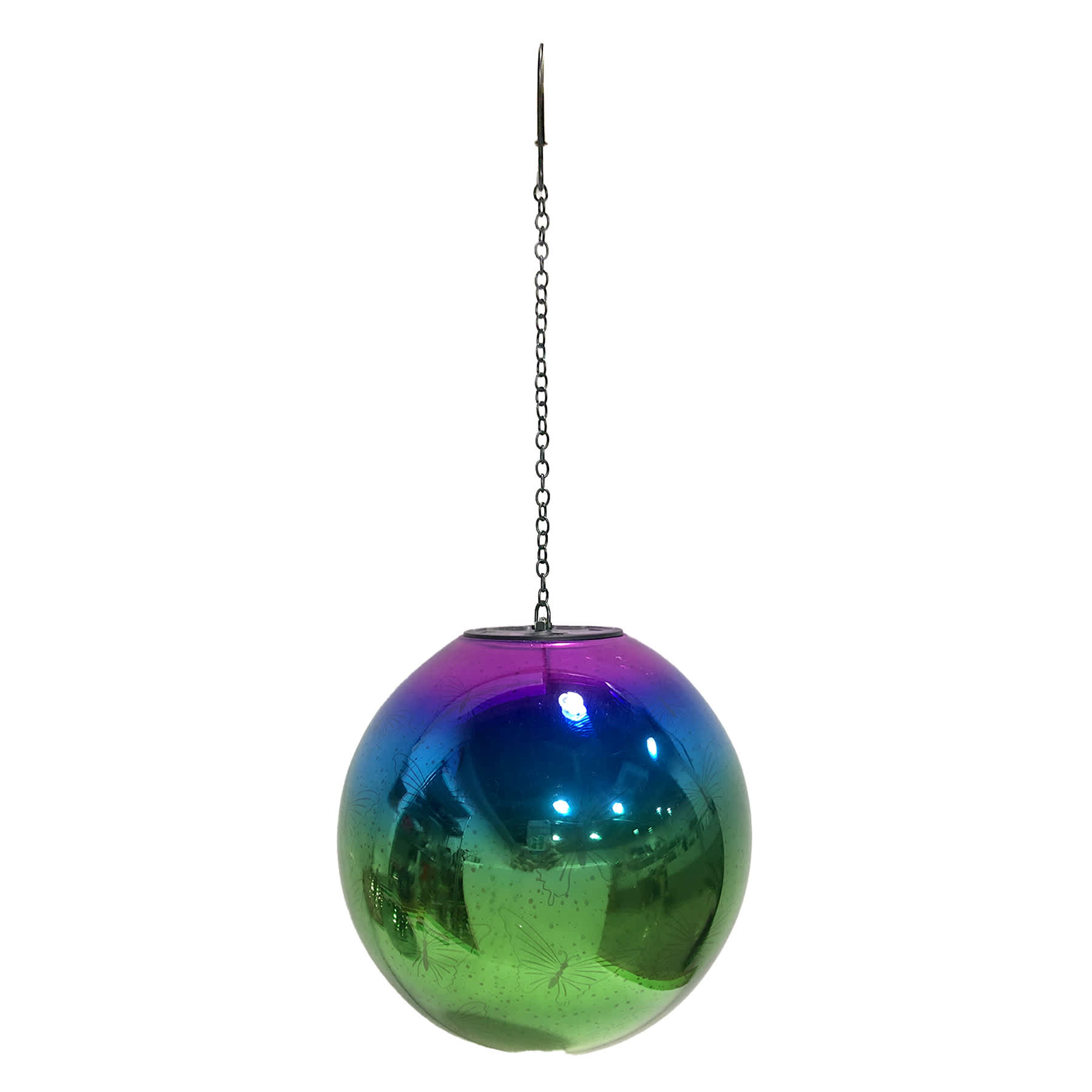 Multicolor Glass Outdoor Solar Lantern, 8"