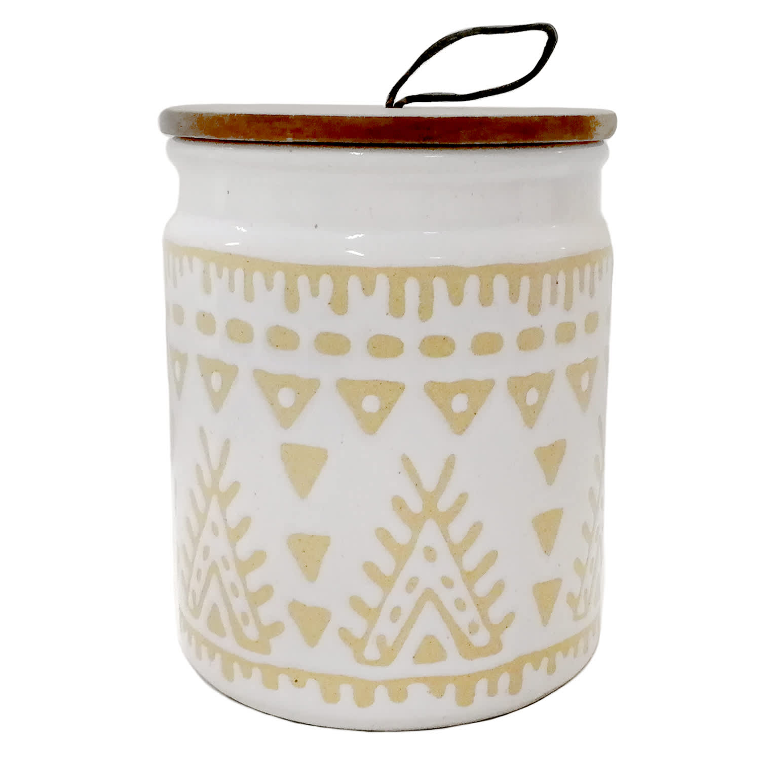 Ivory Tribal Canister, Small