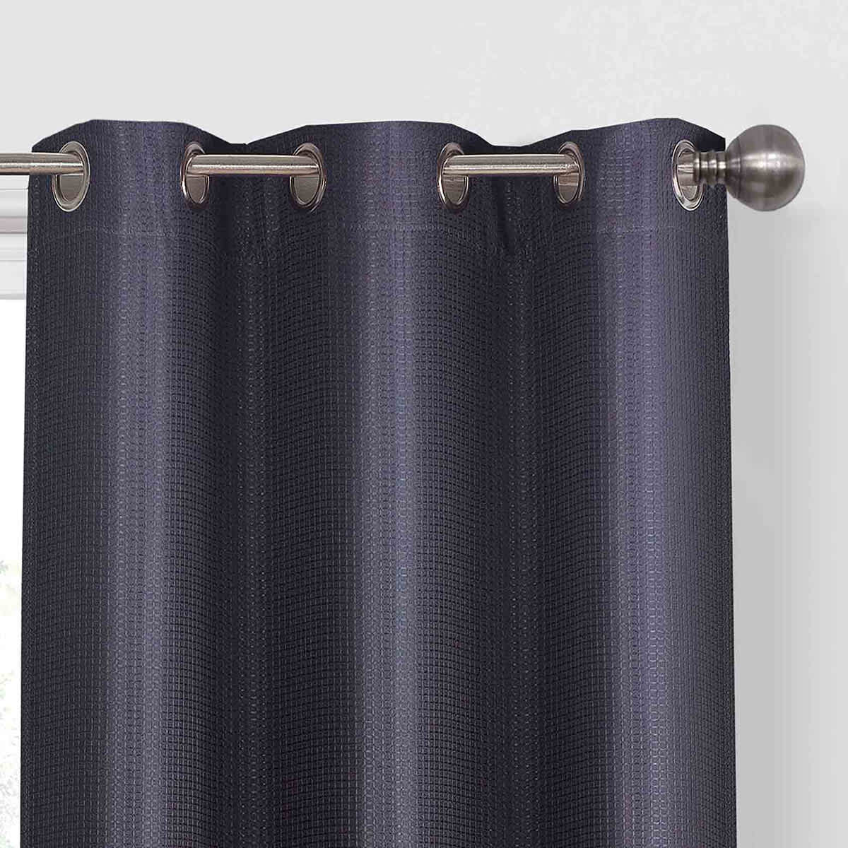 Morrison Black Blackout Grommet Curtain Panel, 63"