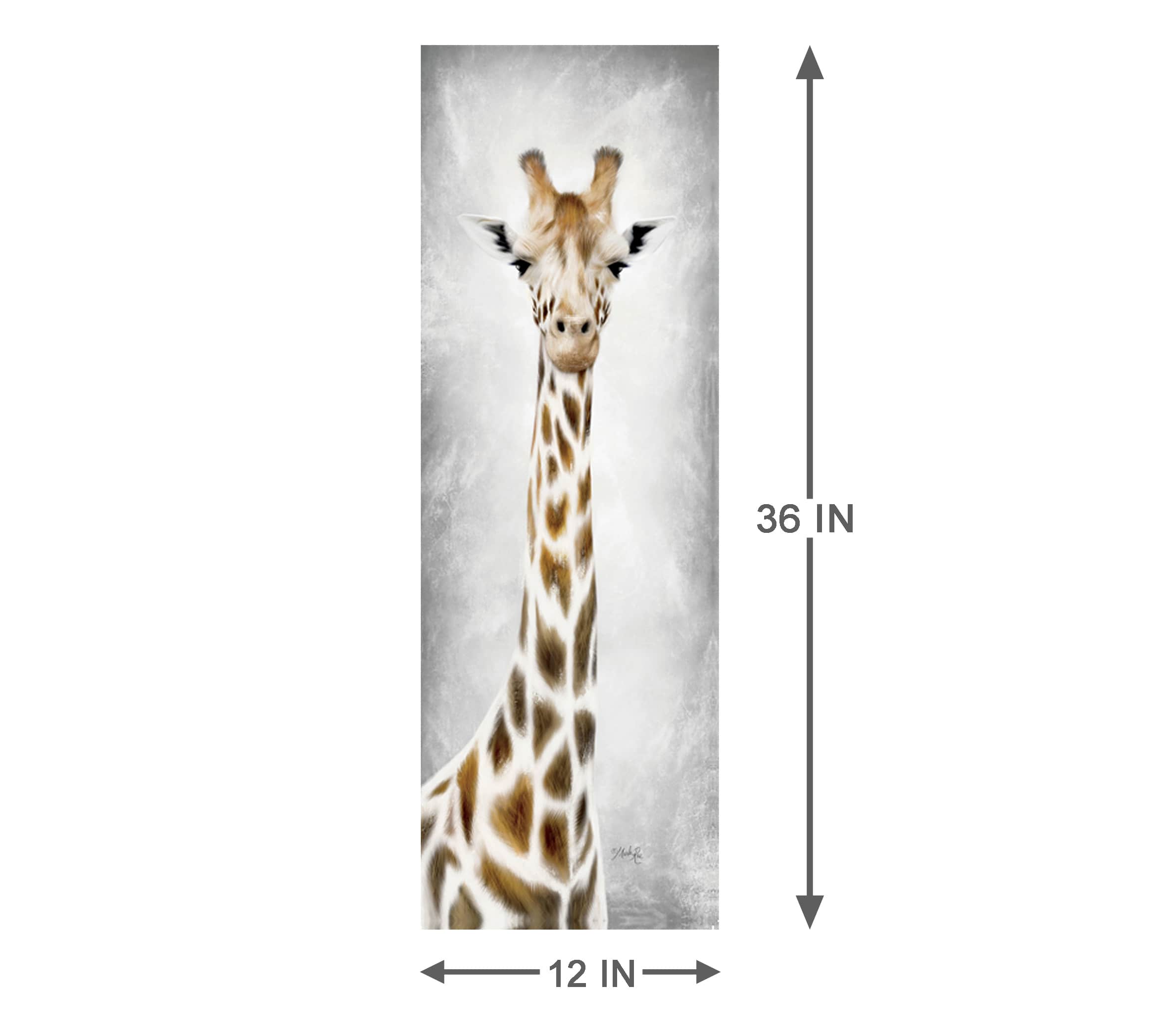 Geri The Giraffe Canvas Wall Art, 12x36